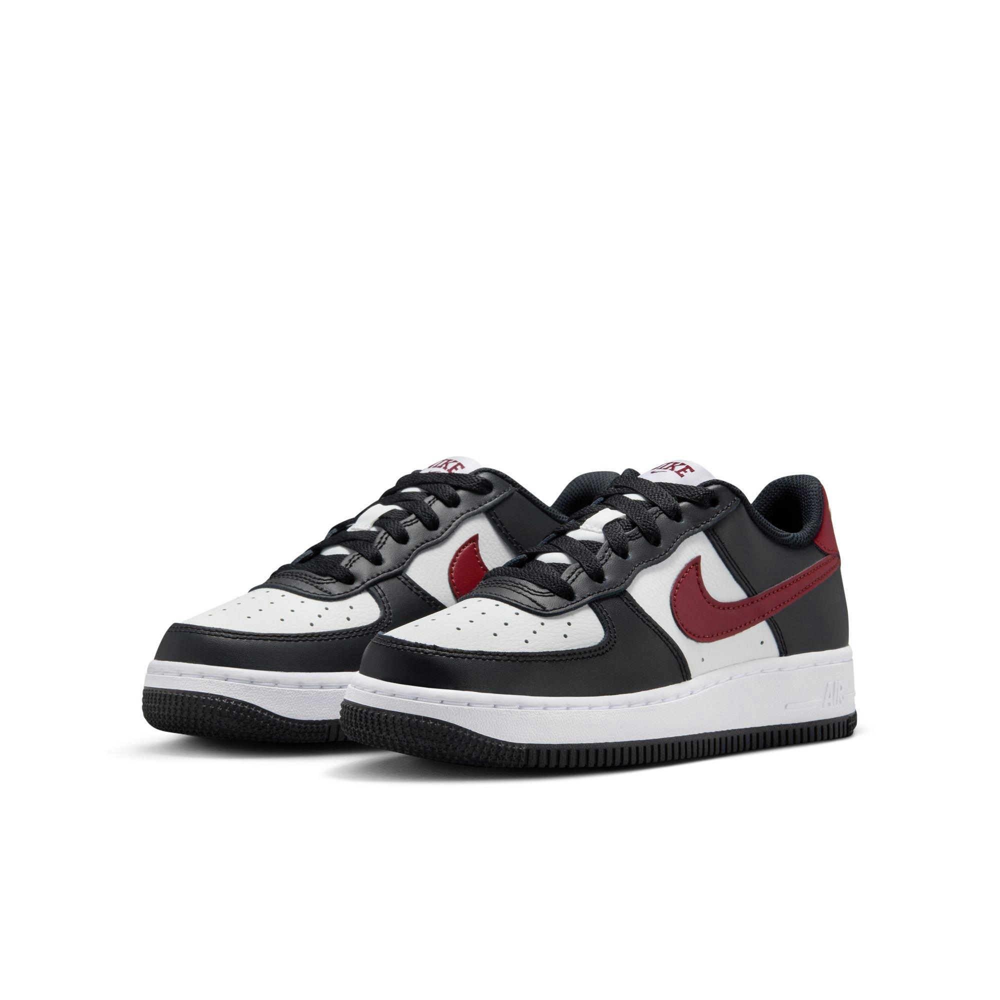 Nike Air Force 1 "Black/Dark Team Red/Summit White" Grade School Boys' Shoe - BLACK/WHITE/RED Thumbnail View 5