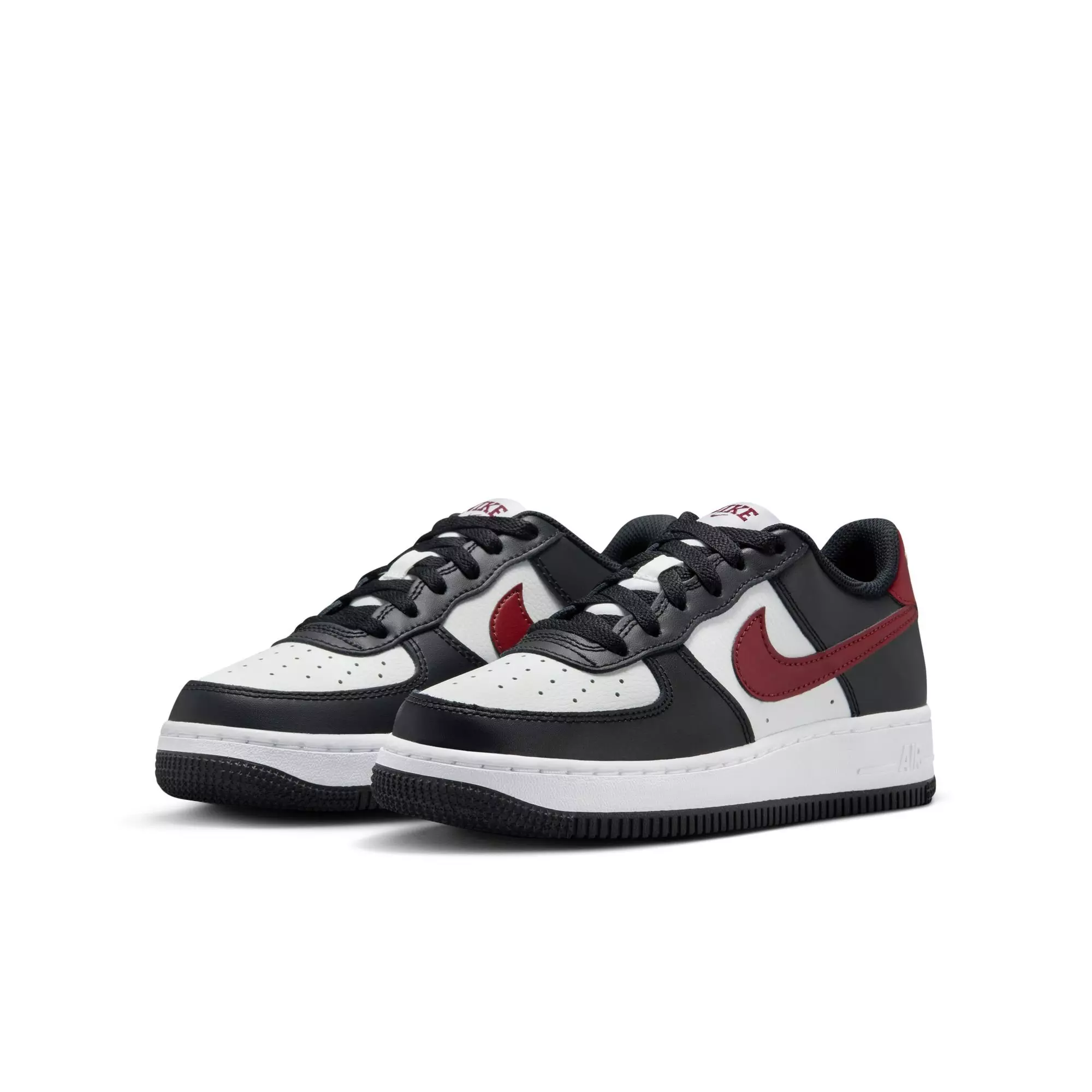 Nike Air Force 1 "Black/Dark Team Red/Summit White" Grade School Boys' Shoe - BLACK/WHITE/RED