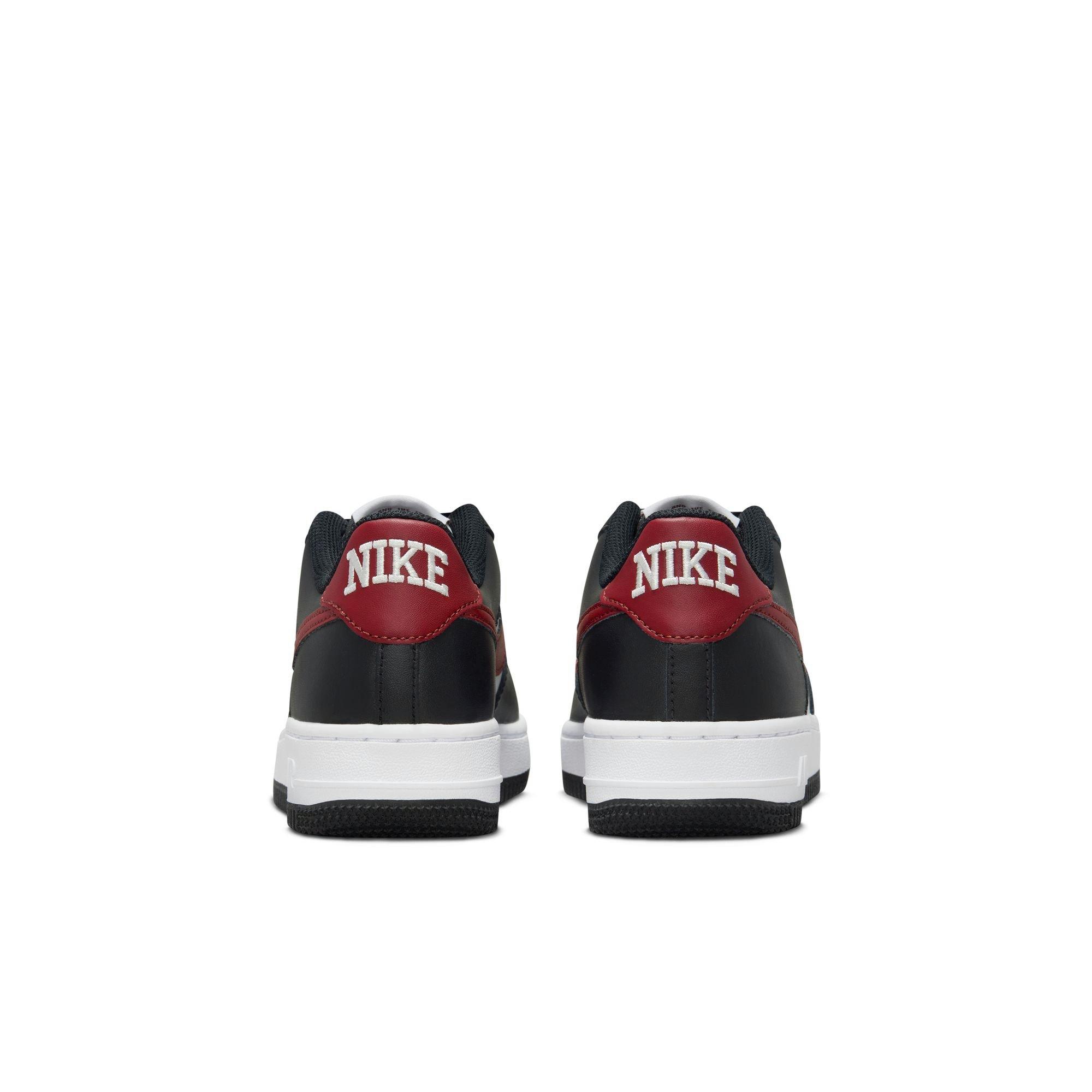 Nike Air Force 1 "Black/Dark Team Red/Summit White" Grade School Boys' Shoe - BLACK/WHITE/RED Thumbnail View 6