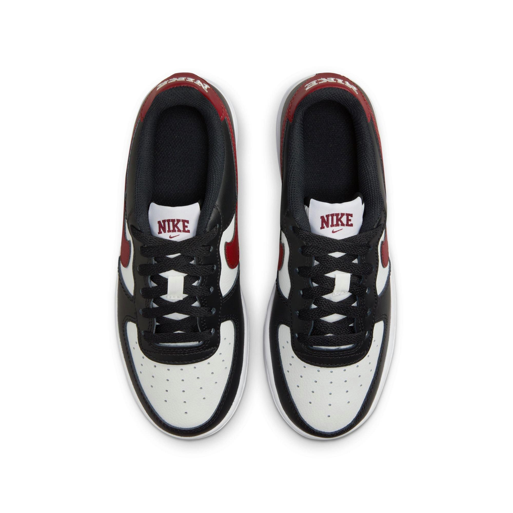 Nike Air Force 1 "Black/Dark Team Red/Summit White" Grade School Boys' Shoe - BLACK/WHITE/RED Thumbnail View 7