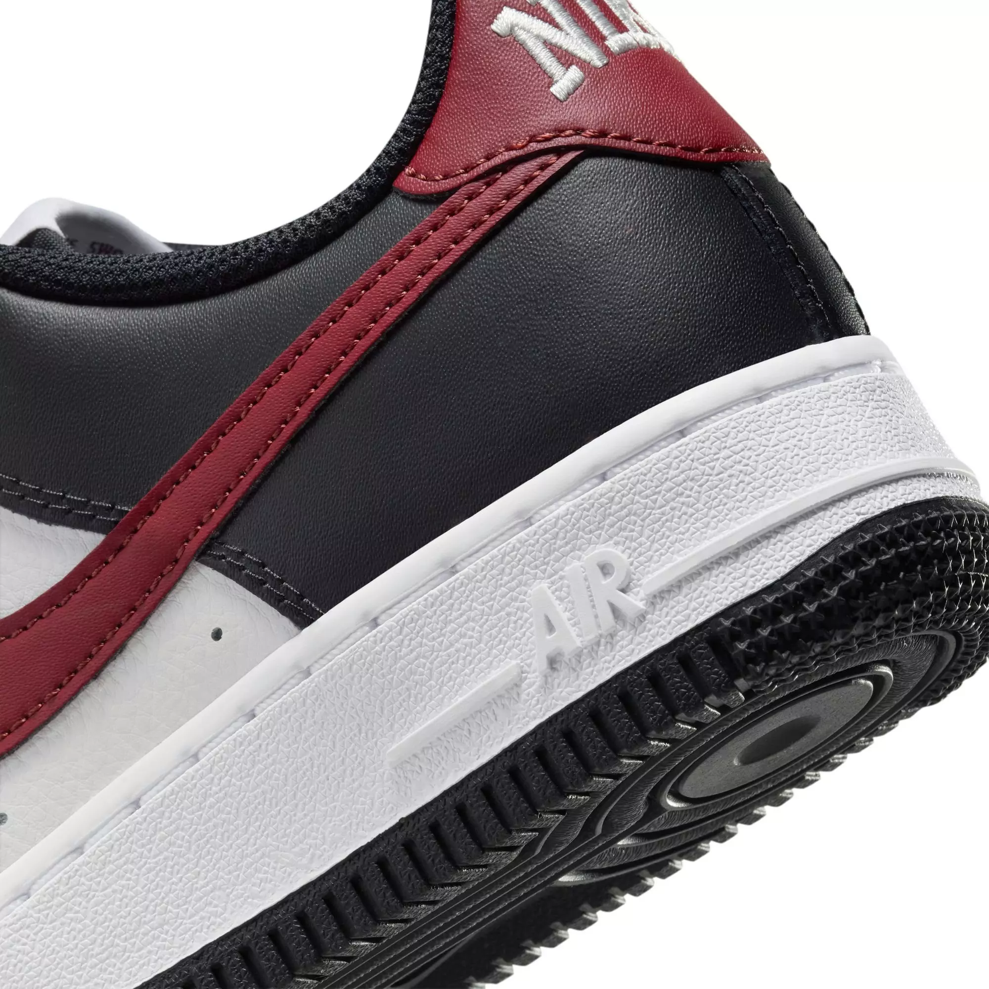 Nike Air Force 1 "Black/Dark Team Red/Summit White" Grade School Boys' Shoe - BLACK/WHITE/RED
