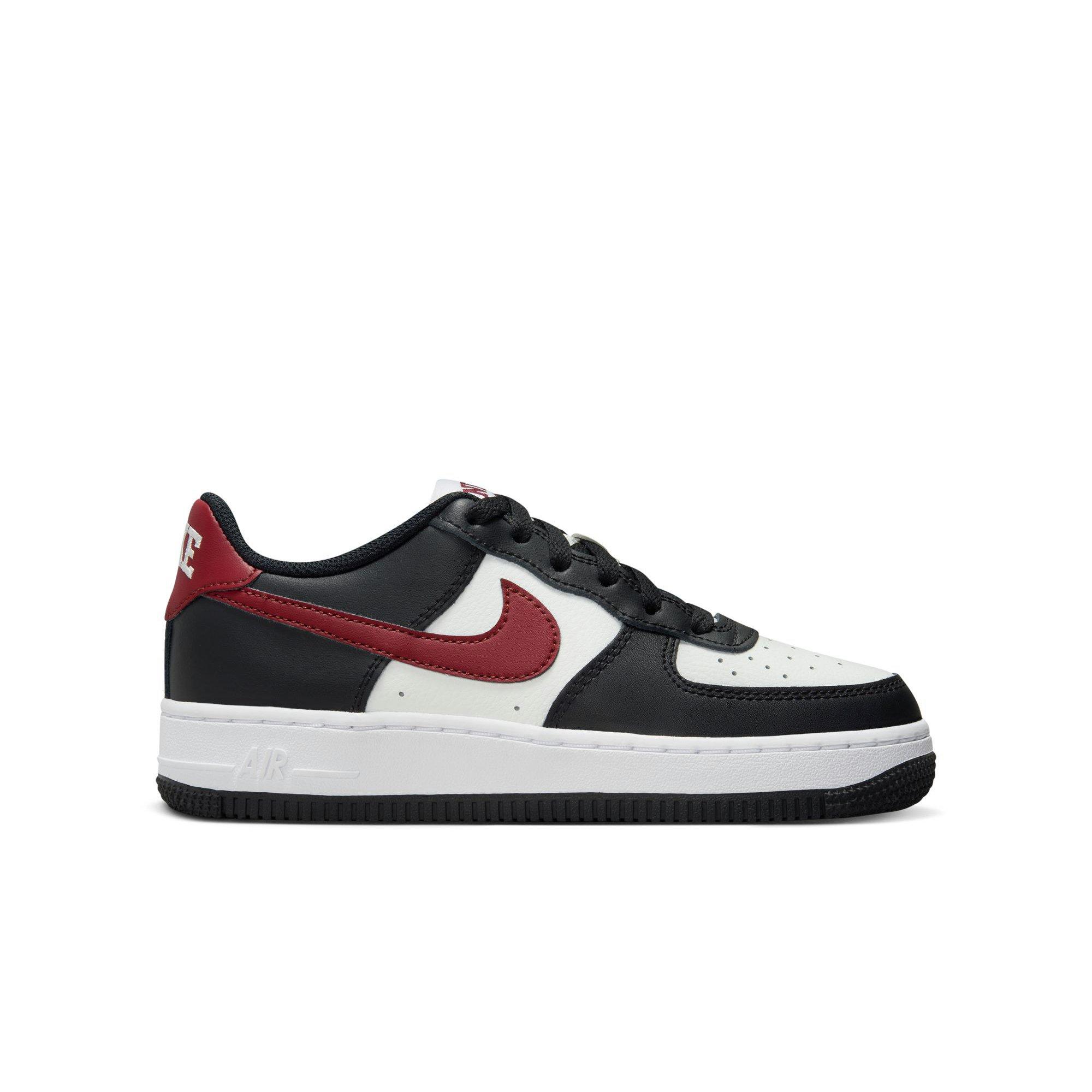 Nike Air Force 1 "Black/Dark Team Red/Summit White" Grade School Boys' Shoe - BLACK/WHITE/RED