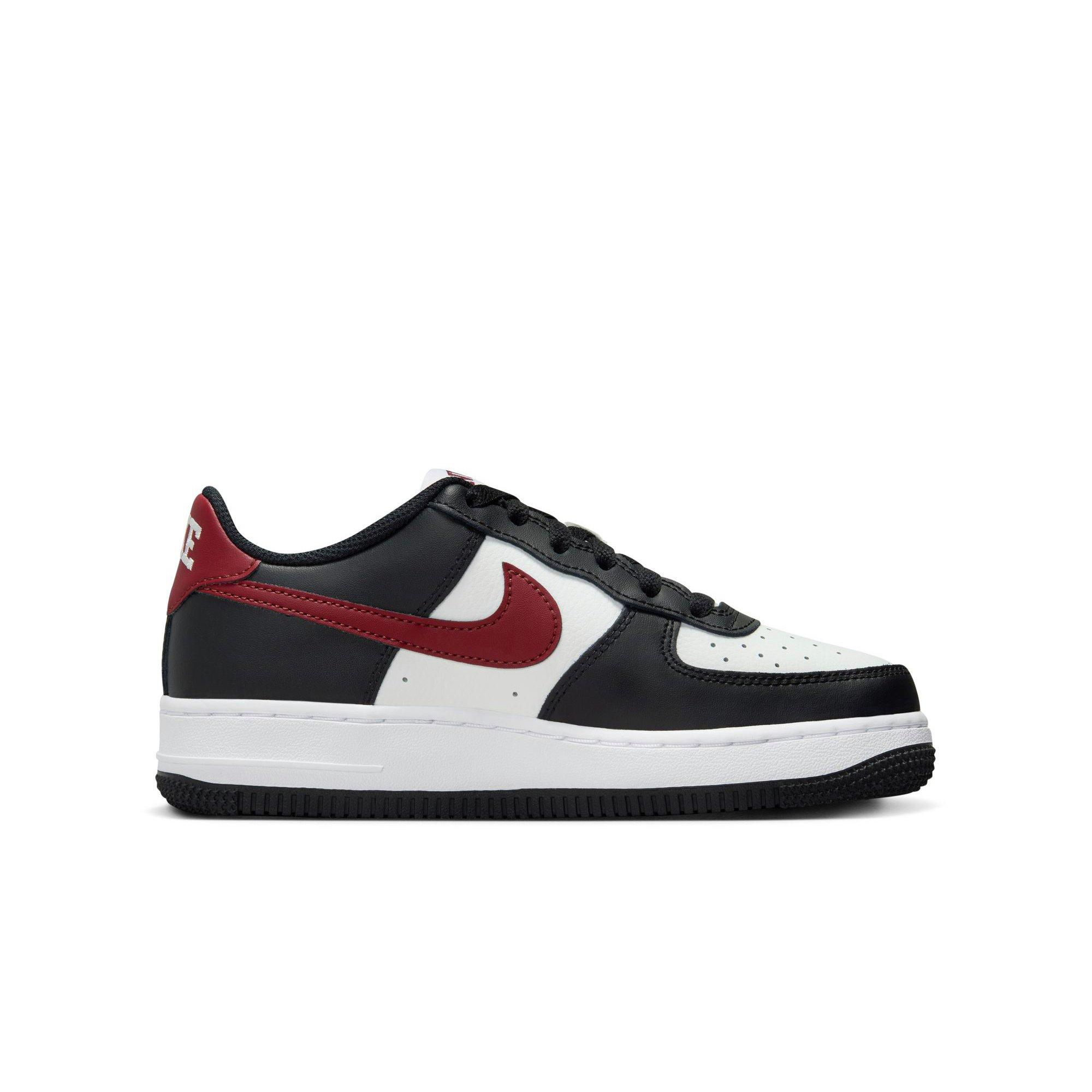 Nike Air Force 1 "Black/Dark Team Red/Summit White" Grade School Boys' Shoe - BLACK/WHITE/RED Thumbnail View 2