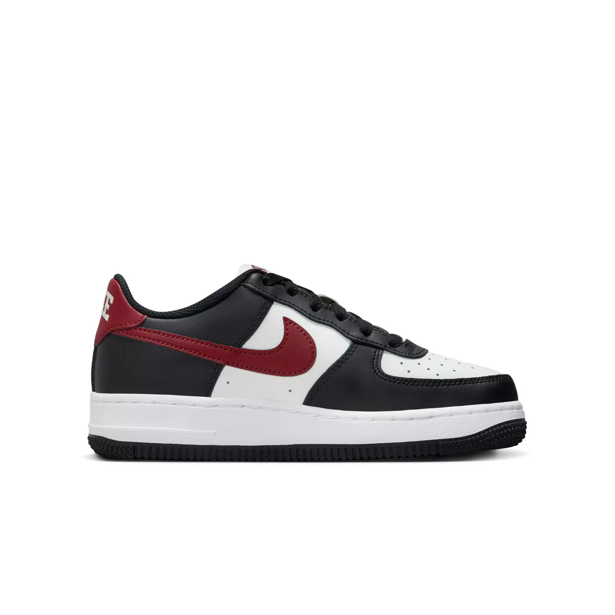 Nike Air Force 1 "Black/Dark Team Red/Summit White" Grade School Boys' Shoe - BLACK/WHITE/RED