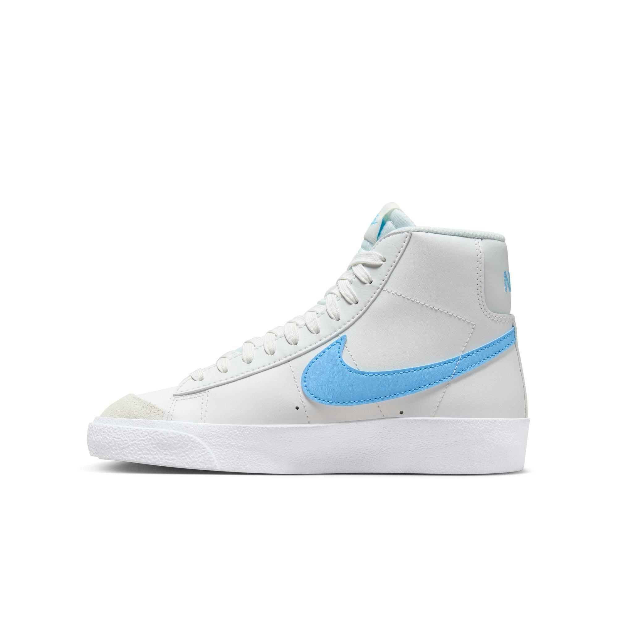Nike Blazer Mid '77 "Summit White/Aquarius Blue/Photon Dust" Grade School Boys' Shoe - WHITE/BLUE Thumbnail View 4