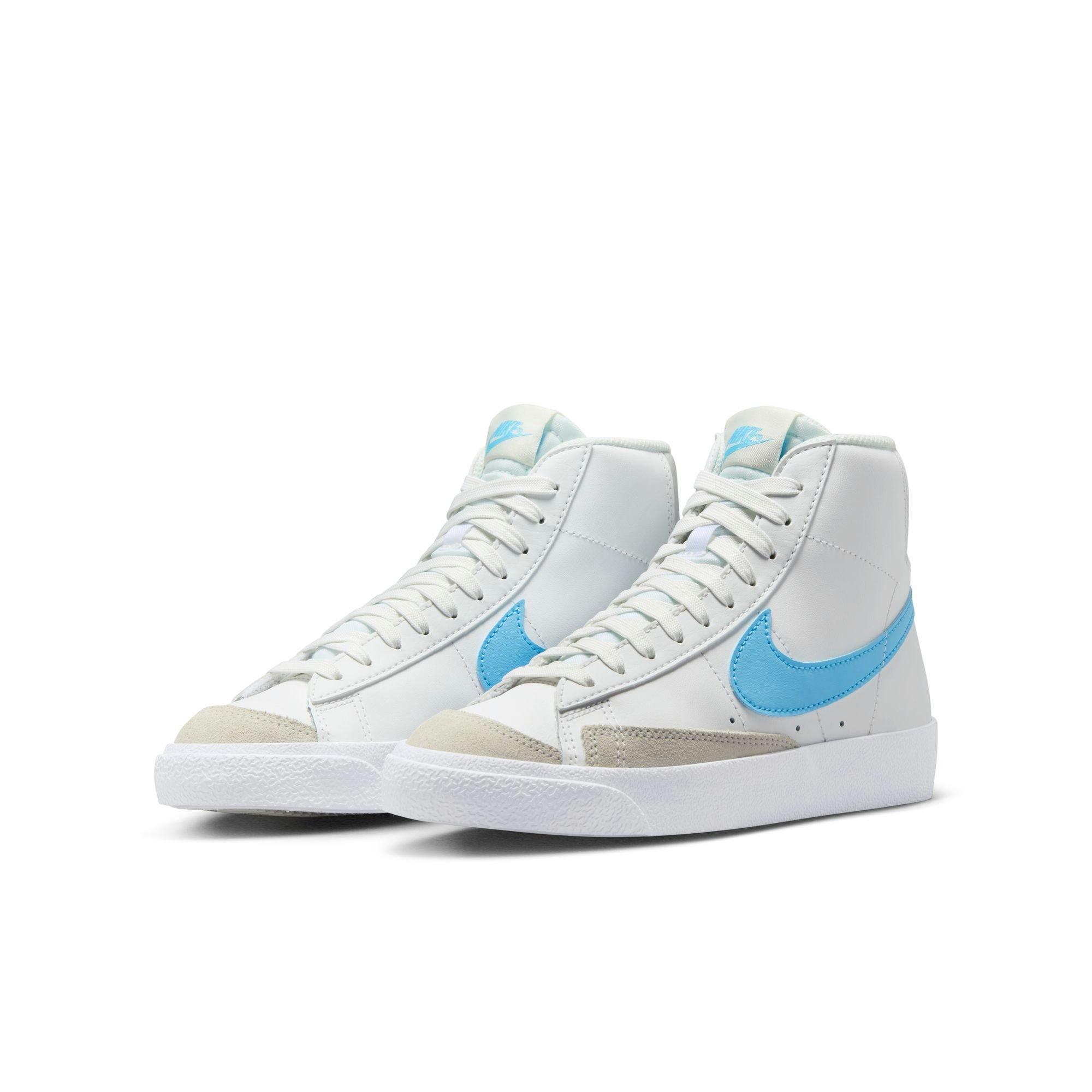 Nike Blazer Mid '77 "Summit White/Aquarius Blue/Photon Dust" Grade School Boys' Shoe - WHITE/BLUE Thumbnail View 5