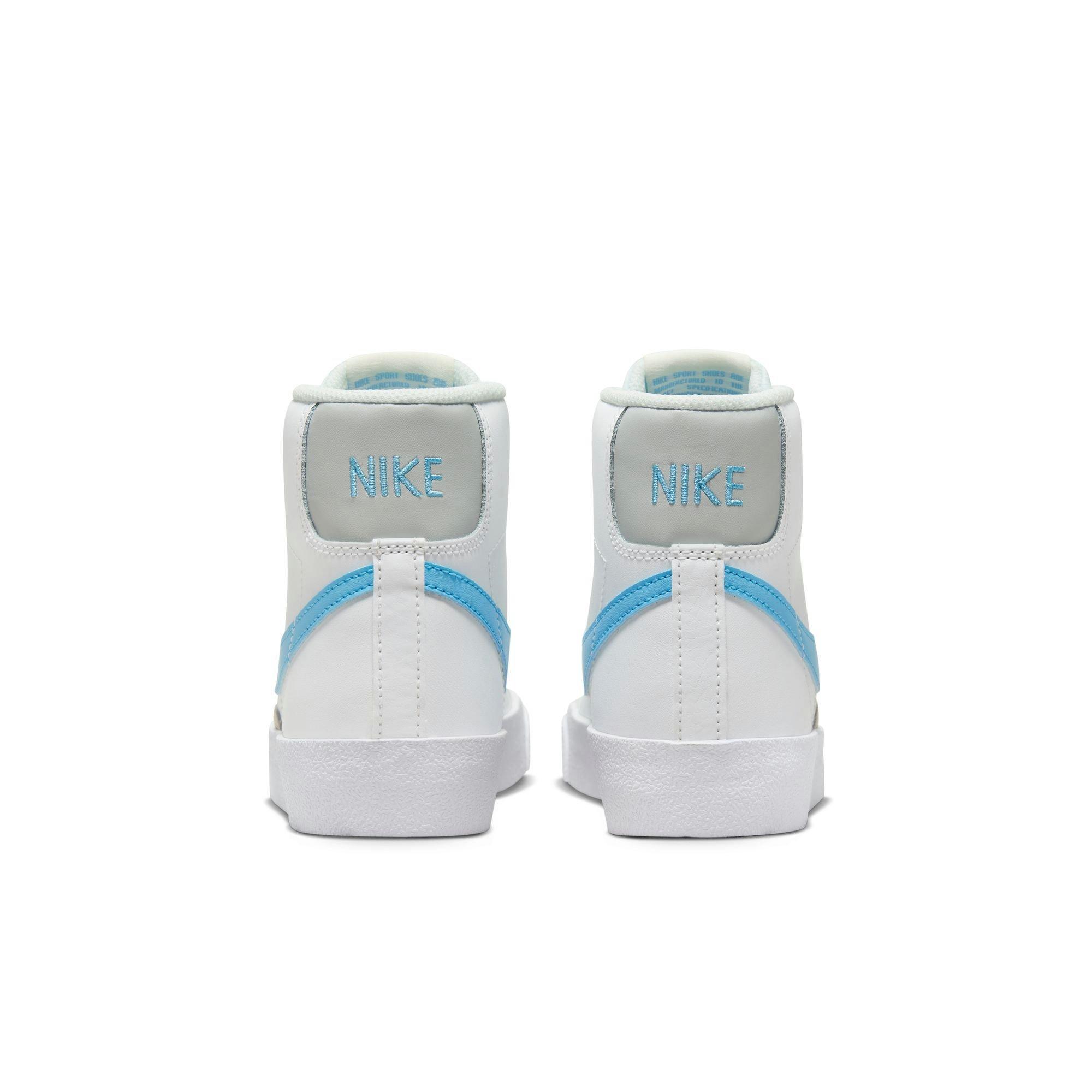 Nike Blazer Mid '77 "Summit White/Aquarius Blue/Photon Dust" Grade School Boys' Shoe - WHITE/BLUE Thumbnail View 6