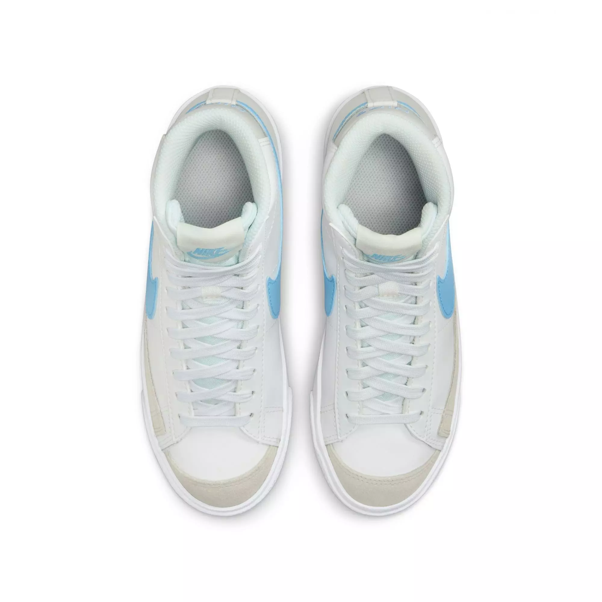 Nike Blazer Mid '77 "Summit White/Aquarius Blue/Photon Dust" Grade School Boys' Shoe - WHITE/BLUE