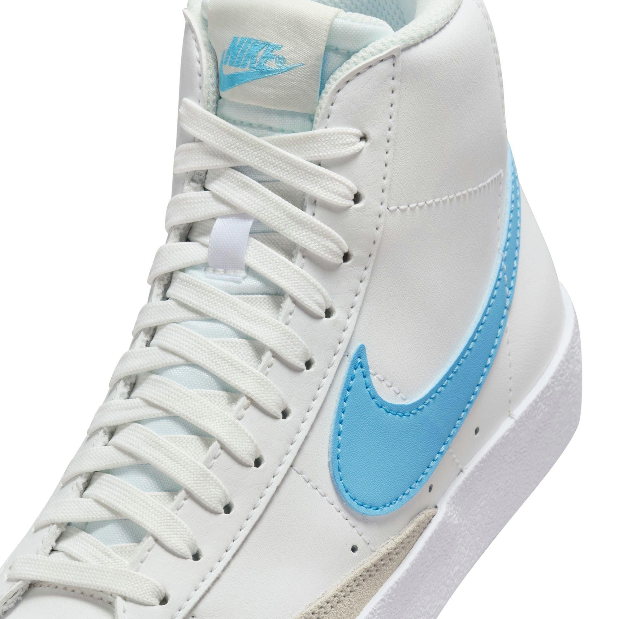 Nike Blazer Mid '77 "Summit White/Aquarius Blue/Photon Dust" Grade School Boys' Shoe - WHITE/BLUE Thumbnail View 9