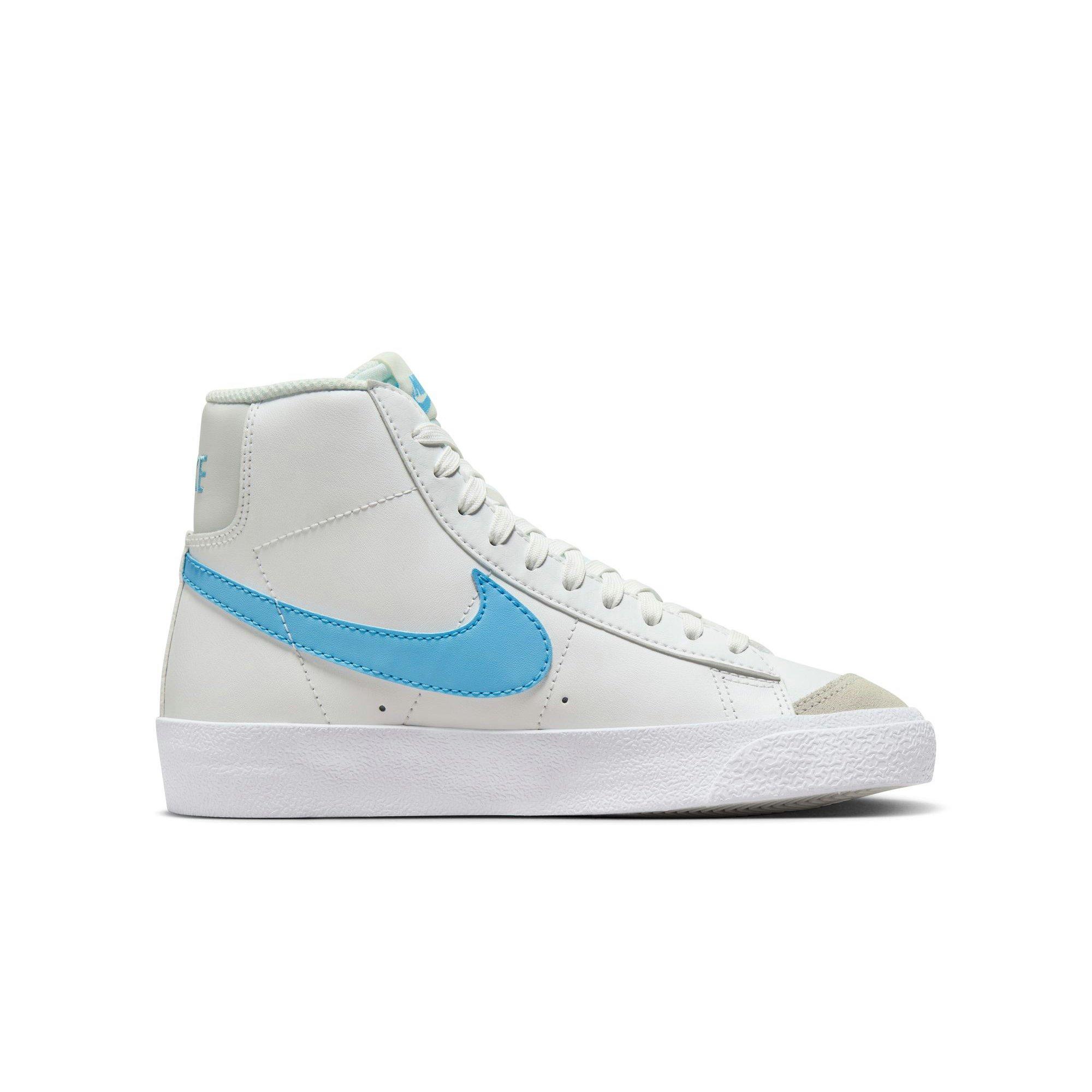 Nike Blazer Mid '77 "Summit White/Aquarius Blue/Photon Dust" Grade School Boys' Shoe - WHITE/BLUE Thumbnail View 2