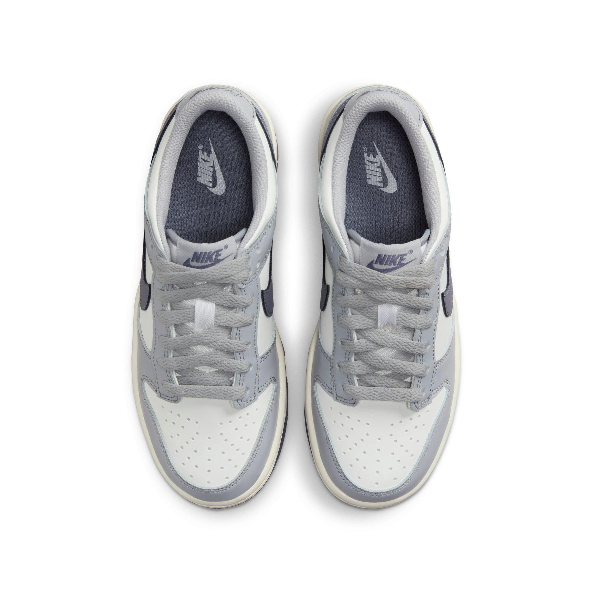 Nike Dunk Low "Summit White/Light Carbon/Wolf Grey" Grade School Boys' Shoe - WHITE/GREY Thumbnail View 7