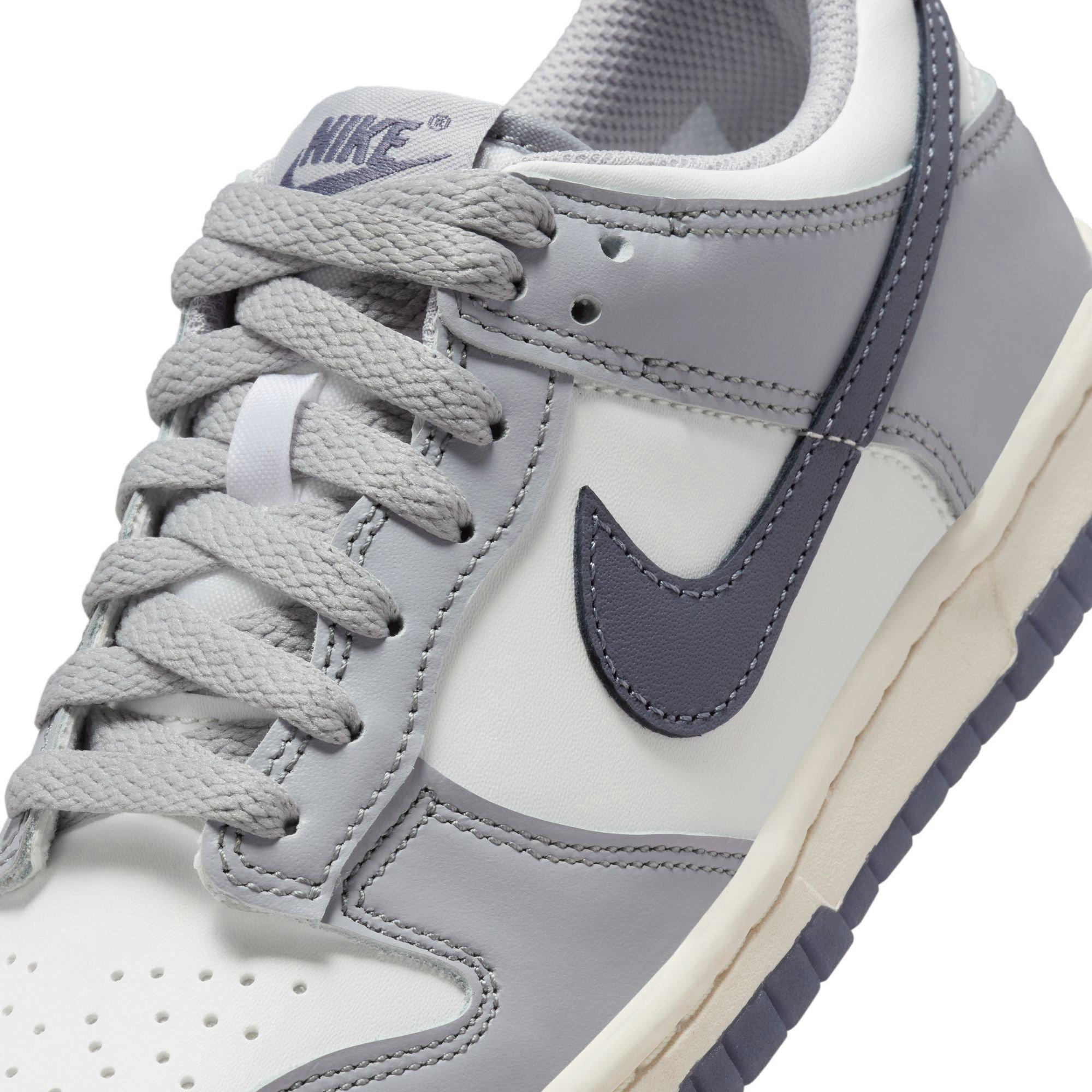 Nike Dunk Low "Summit White/Light Carbon/Wolf Grey" Grade School Boys' Shoe - WHITE/GREY Thumbnail View 9