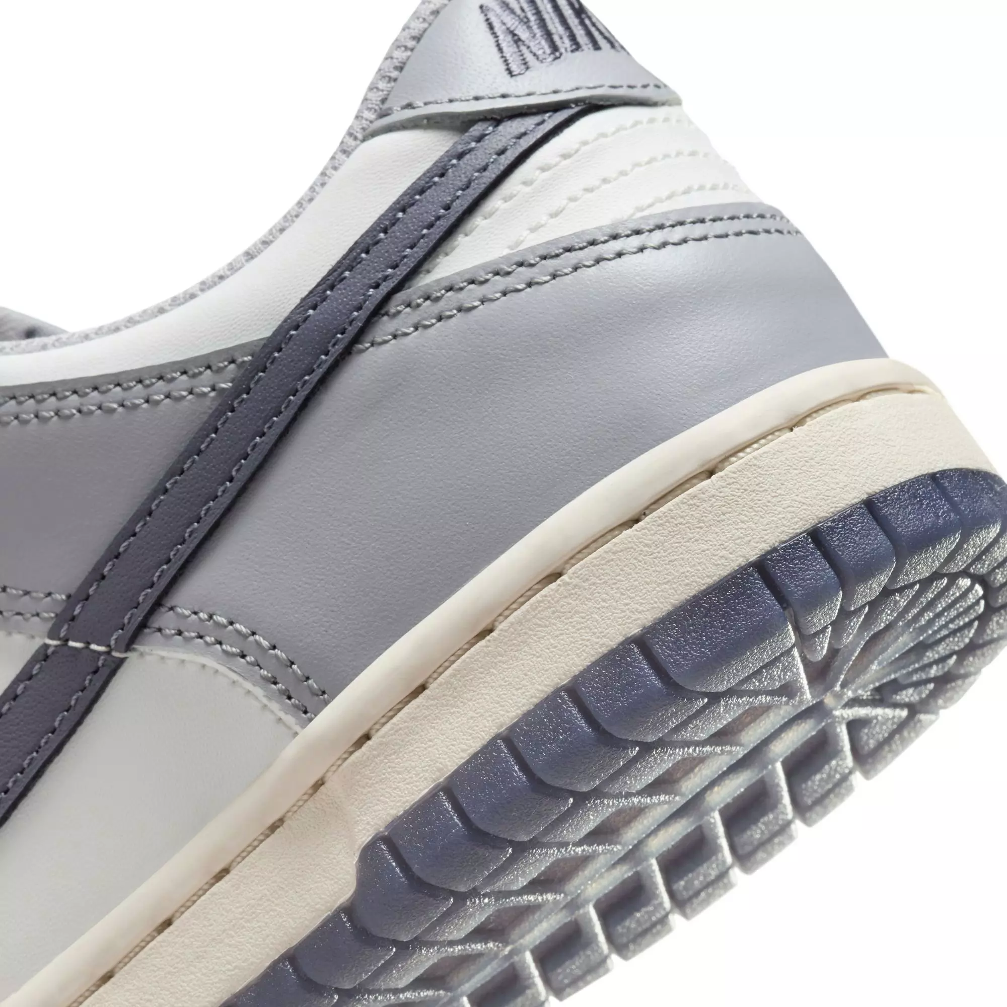 Nike Dunk Low "Summit White/Light Carbon/Wolf Grey" Grade School Boys' Shoe - WHITE/GREY