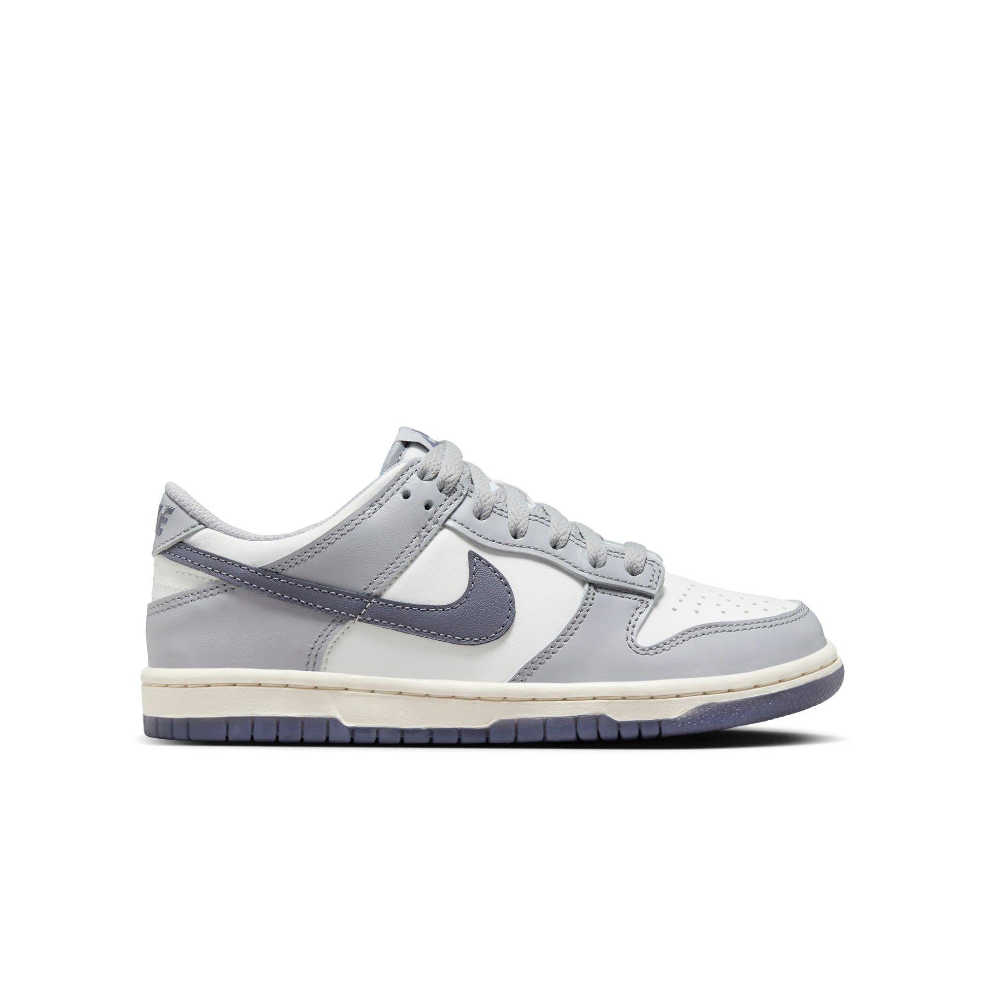 Nike Dunk Low "Summit White/Light Carbon/Wolf Grey" Grade School Boys' Shoe - WHITE/GREY Thumbnail View 1