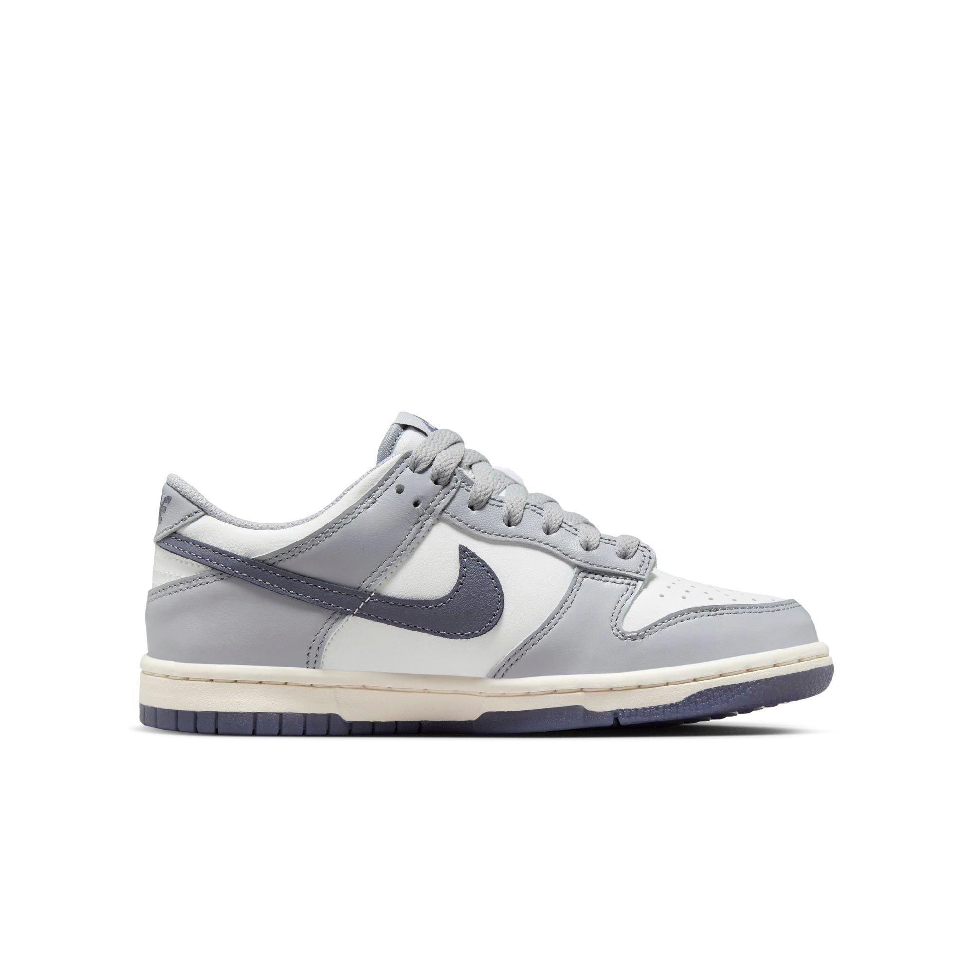 Nike Dunk Low "Summit White/Light Carbon/Wolf Grey" Grade School Boys' Shoe - WHITE/GREY Thumbnail View 2