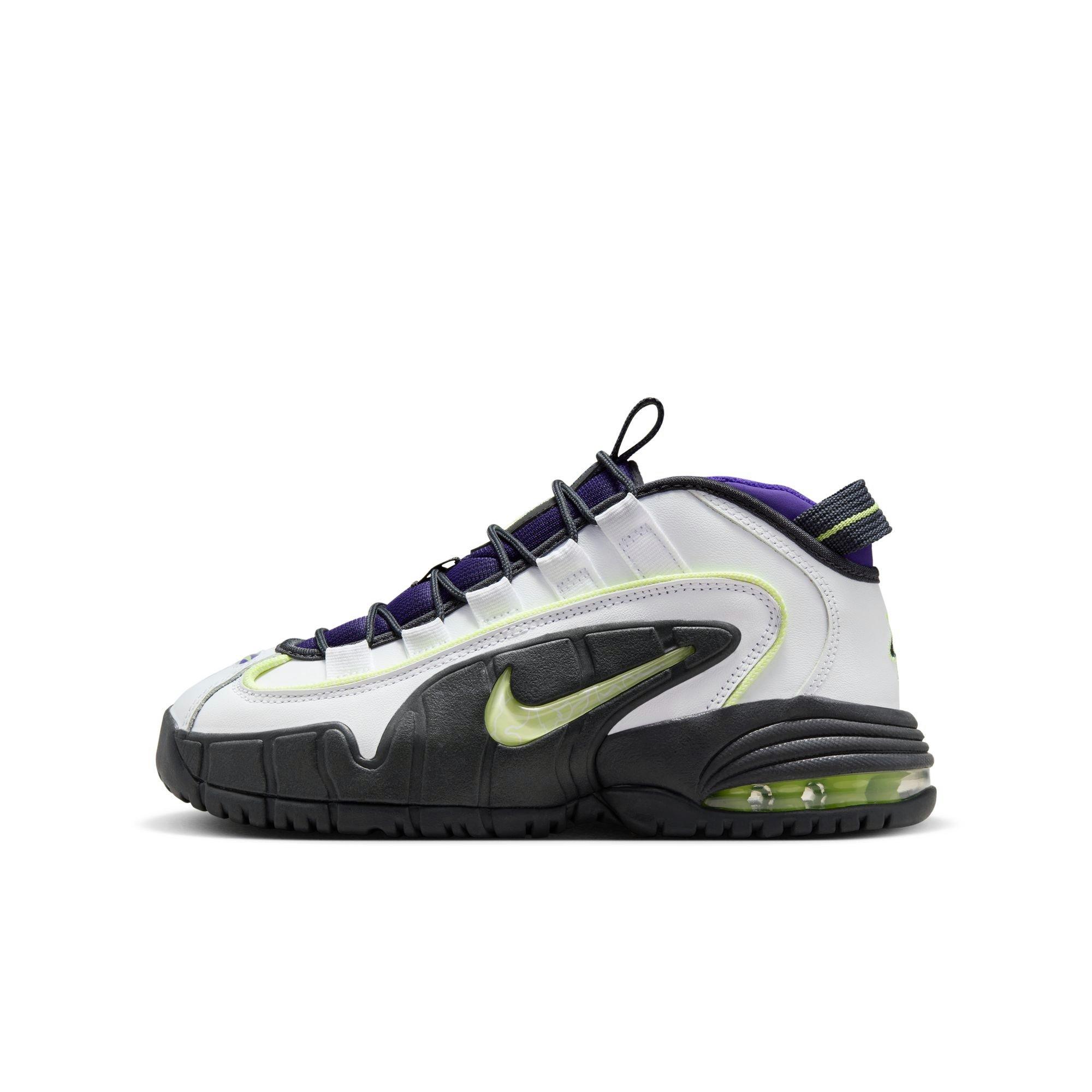 Nike Air Max Penny 1 "Penny Story" Grade School Kids' Shoe - WHITE/LEMON TWIST/FIELD PURPLE Thumbnail View 6