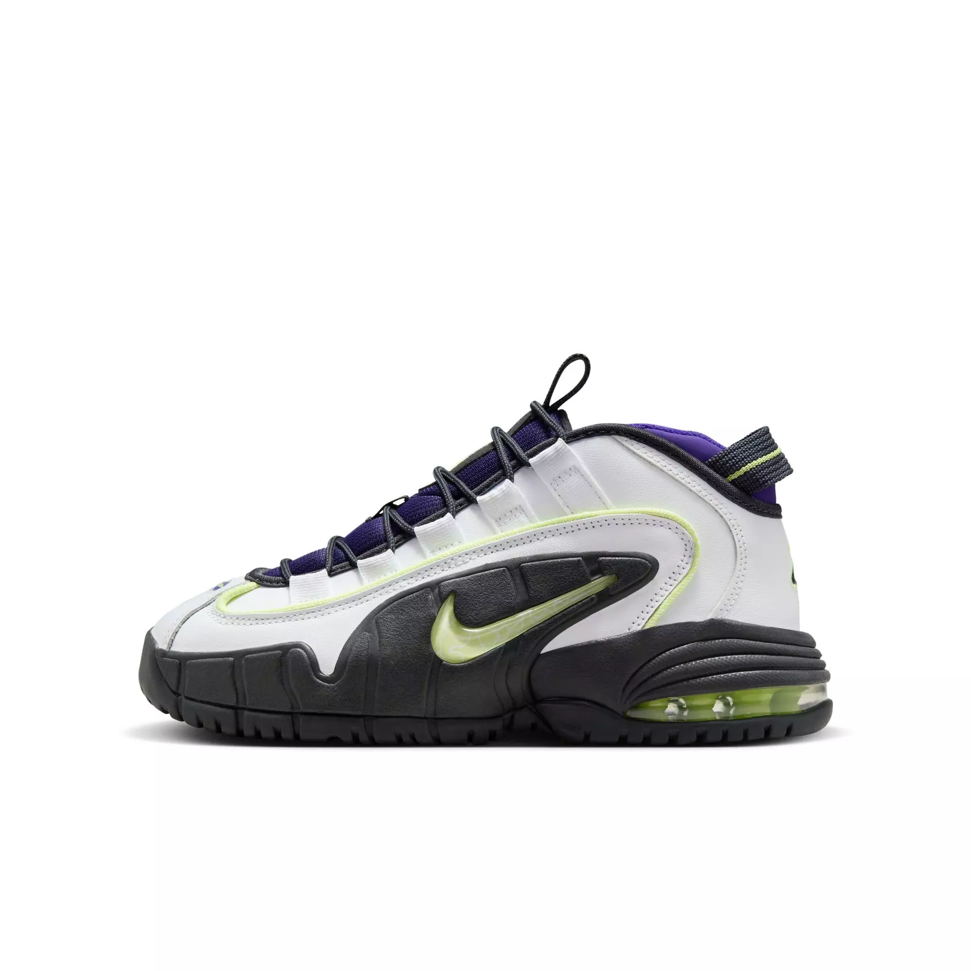 Nike Air Max Penny 1 "Penny Story" Grade School Kids' Shoe - WHITE/LEMON TWIST/FIELD PURPLE