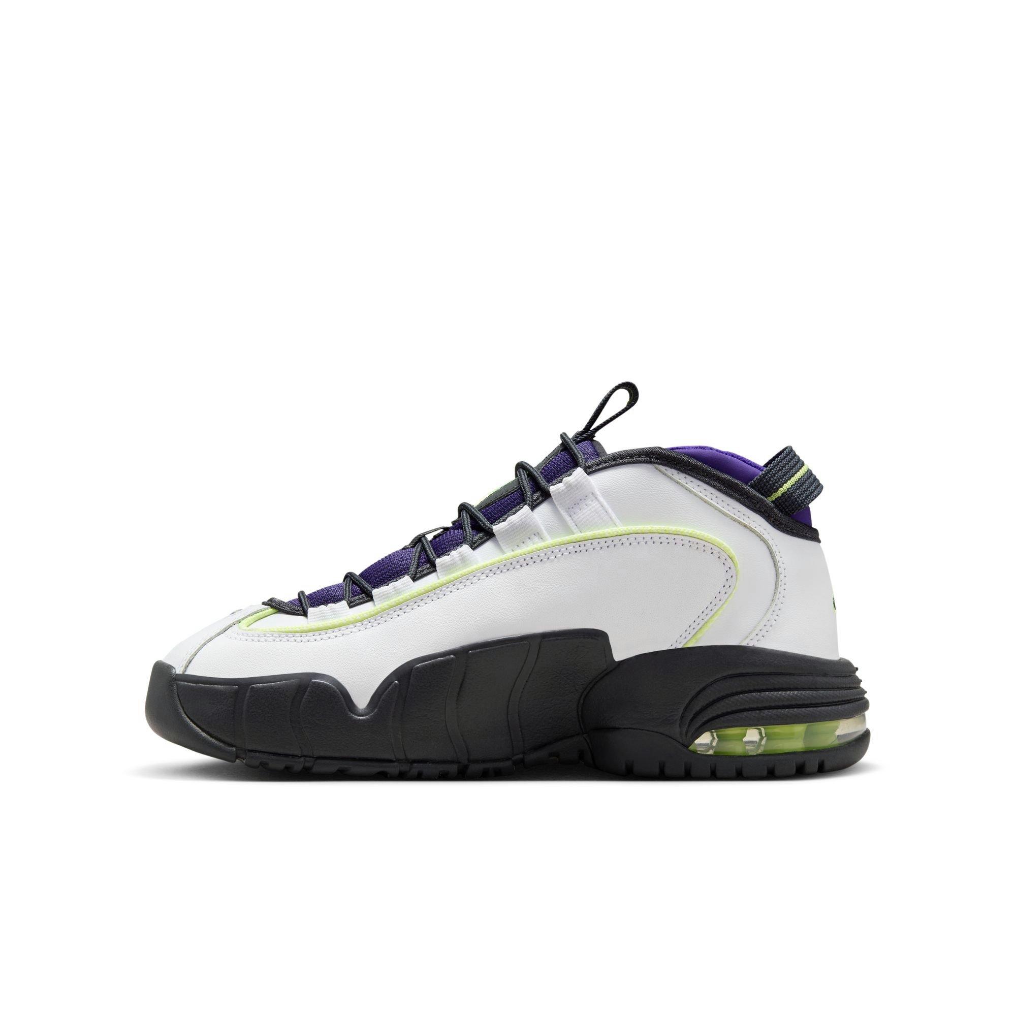 Nike Air Max Penny 1 "Penny Story" Grade School Kids' Shoe - WHITE/LEMON TWIST/FIELD PURPLE Thumbnail View 7