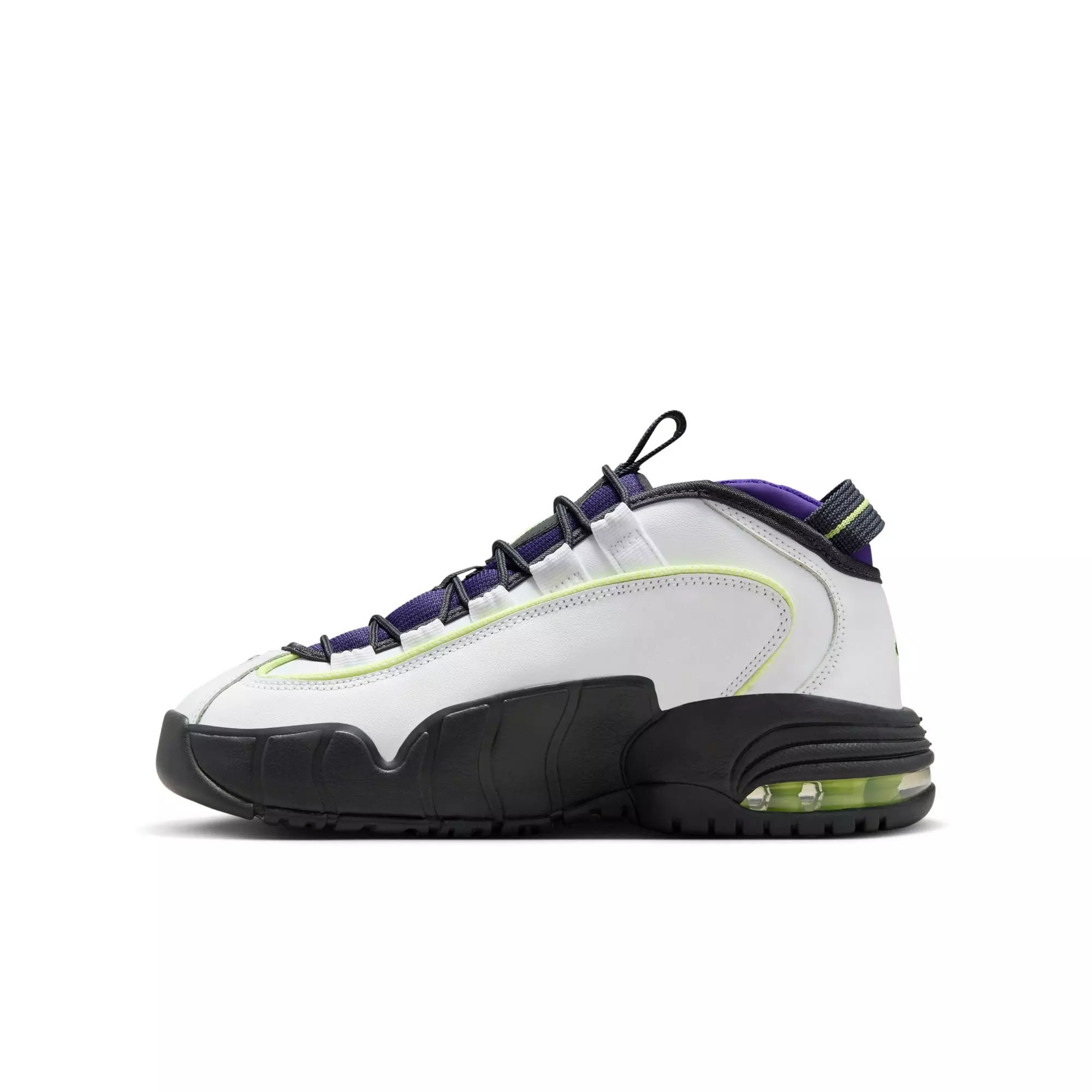 Nike Air Max Penny 1 "Penny Story" Grade School Kids' Shoe - WHITE/LEMON TWIST/FIELD PURPLE