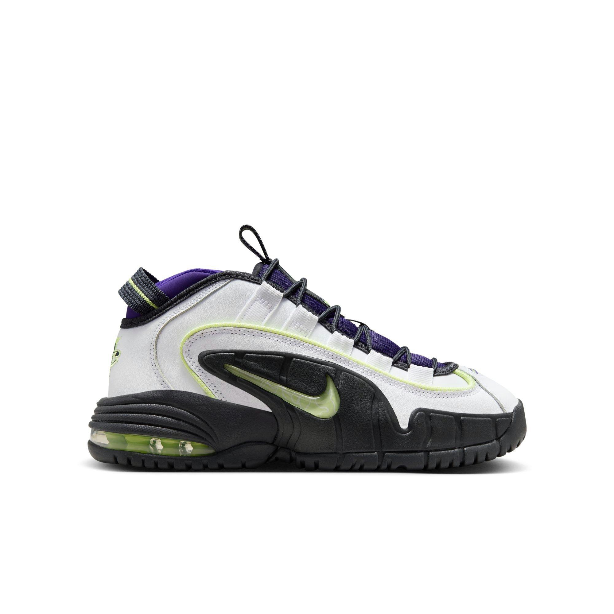Nike Air Max Penny 1 "Penny Story" Grade School Kids' Shoe - WHITE/LEMON TWIST/FIELD PURPLE Thumbnail View 1