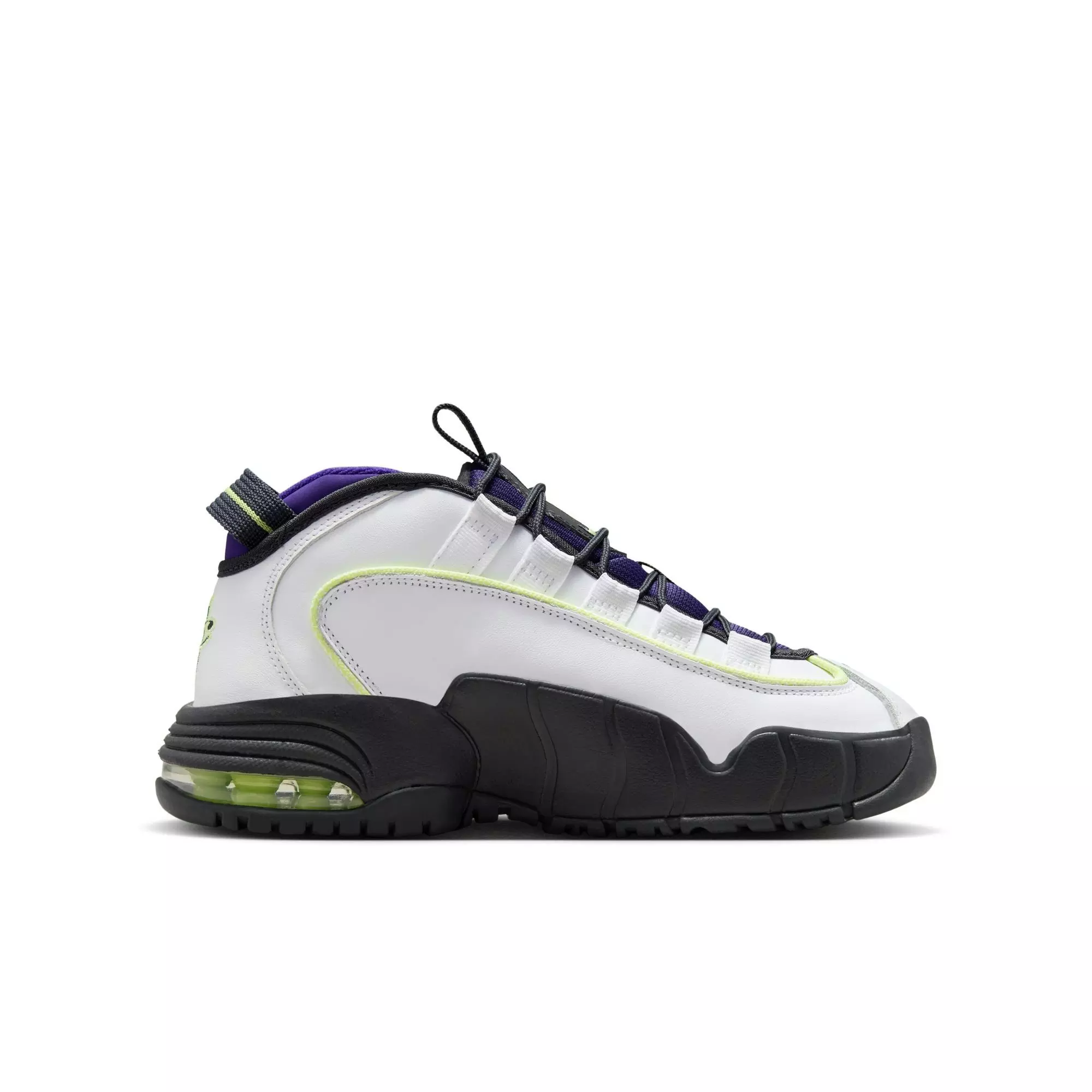 Nike Air Max Penny 1 "Penny Story" Grade School Kids' Shoe - WHITE/LEMON TWIST/FIELD PURPLE