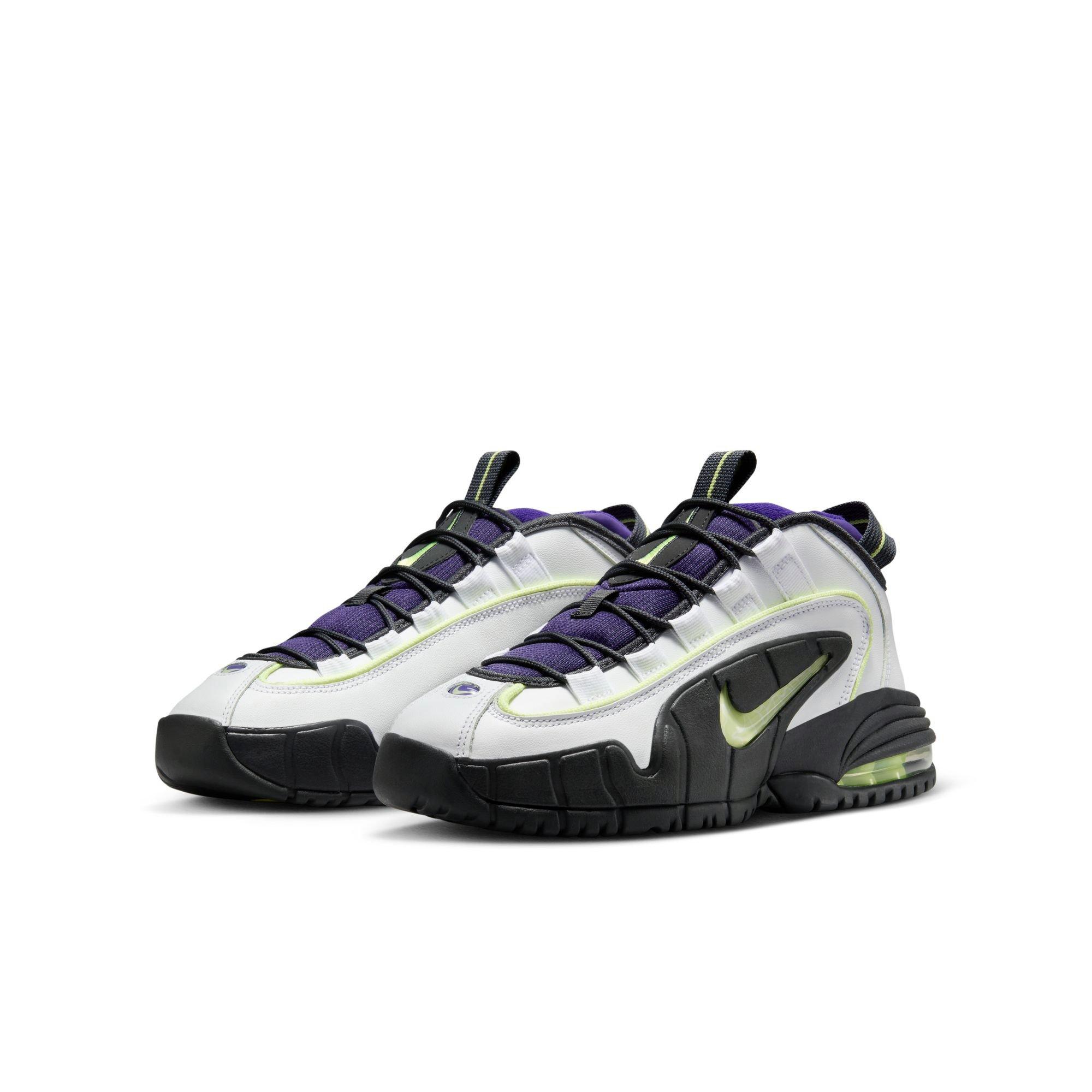 Nike Air Max Penny 1 "Penny Story" Grade School Kids' Shoe - WHITE/LEMON TWIST/FIELD PURPLE Thumbnail View 3