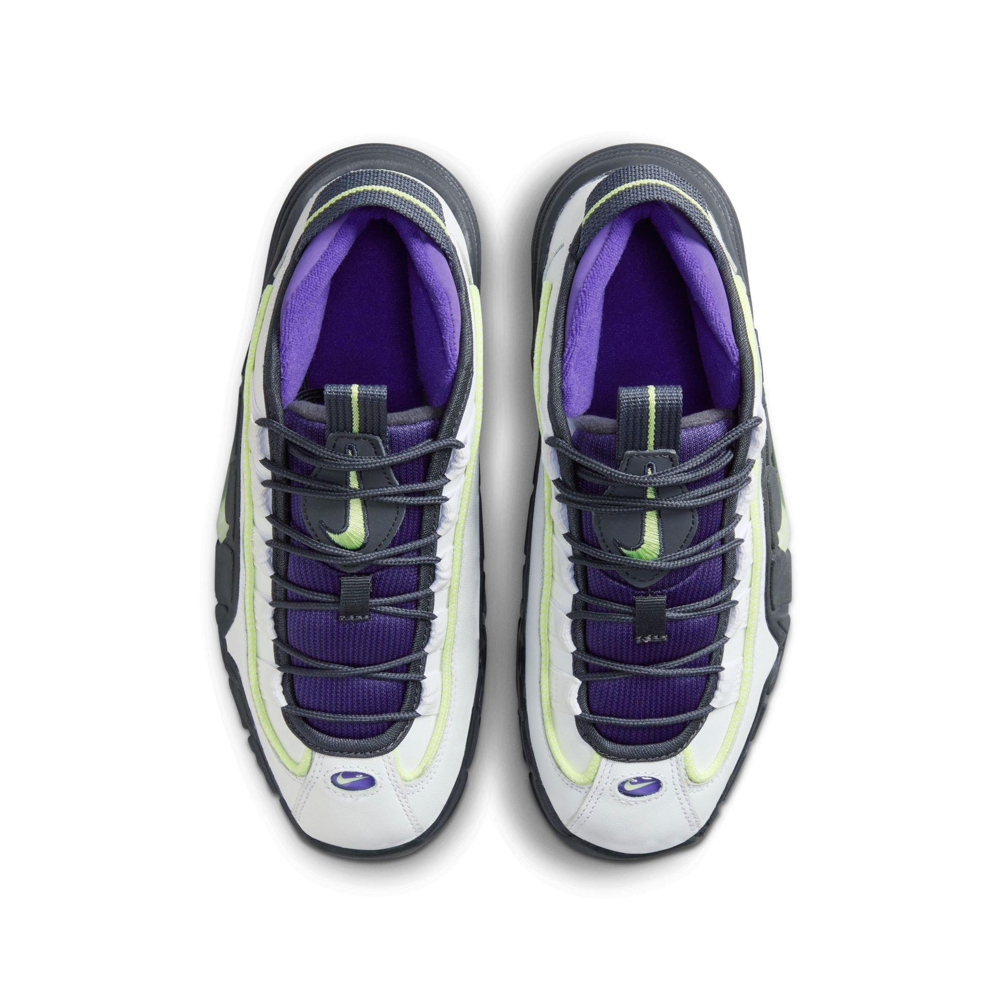 Nike Air Max Penny 1 "Penny Story" Grade School Kids' Shoe - WHITE/LEMON TWIST/FIELD PURPLE Thumbnail View 9