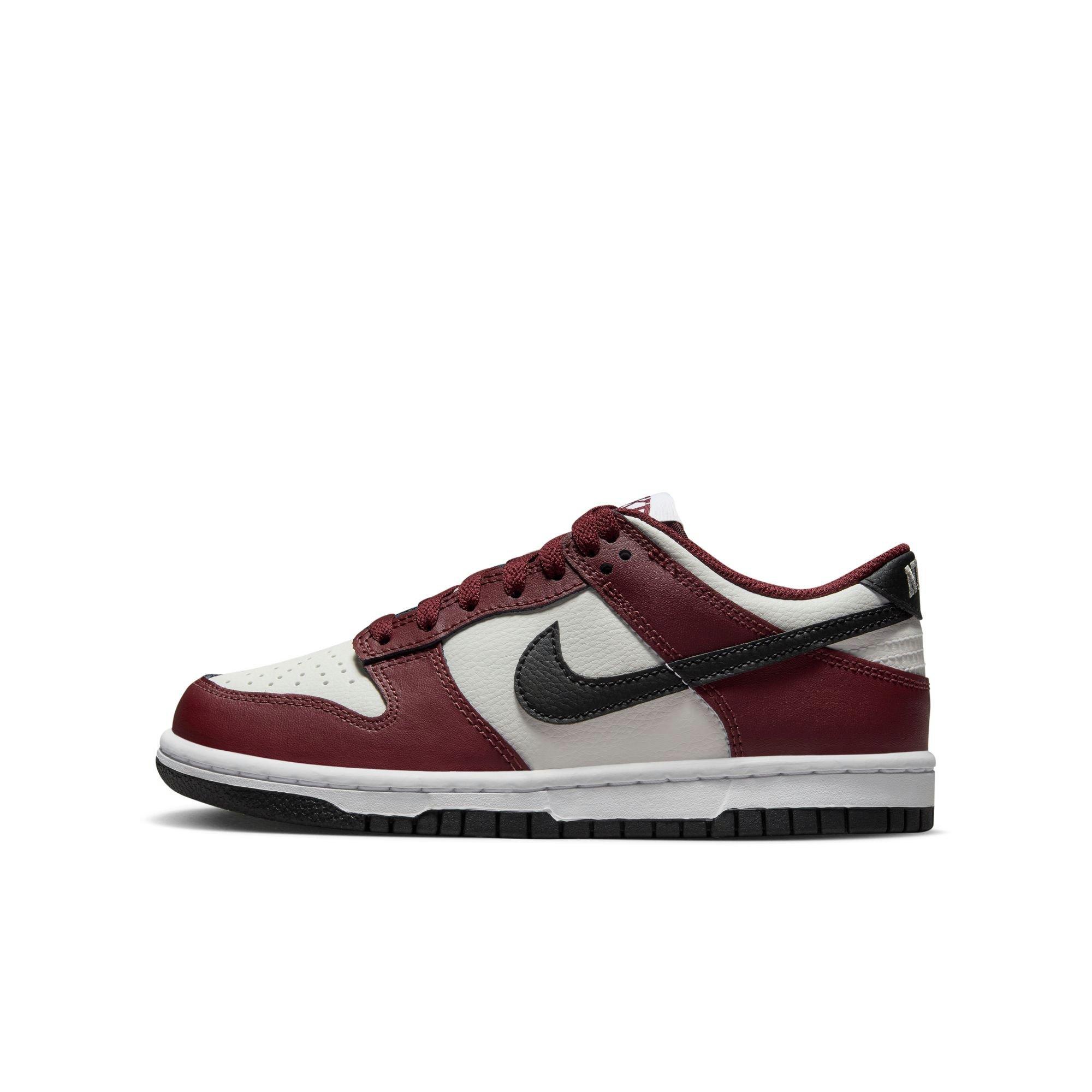 Nike Dunk Low "Dark Team Red/Black/Summit White" Grade School Boys' Shoe - RED/BLACK/WHITE Thumbnail View 3