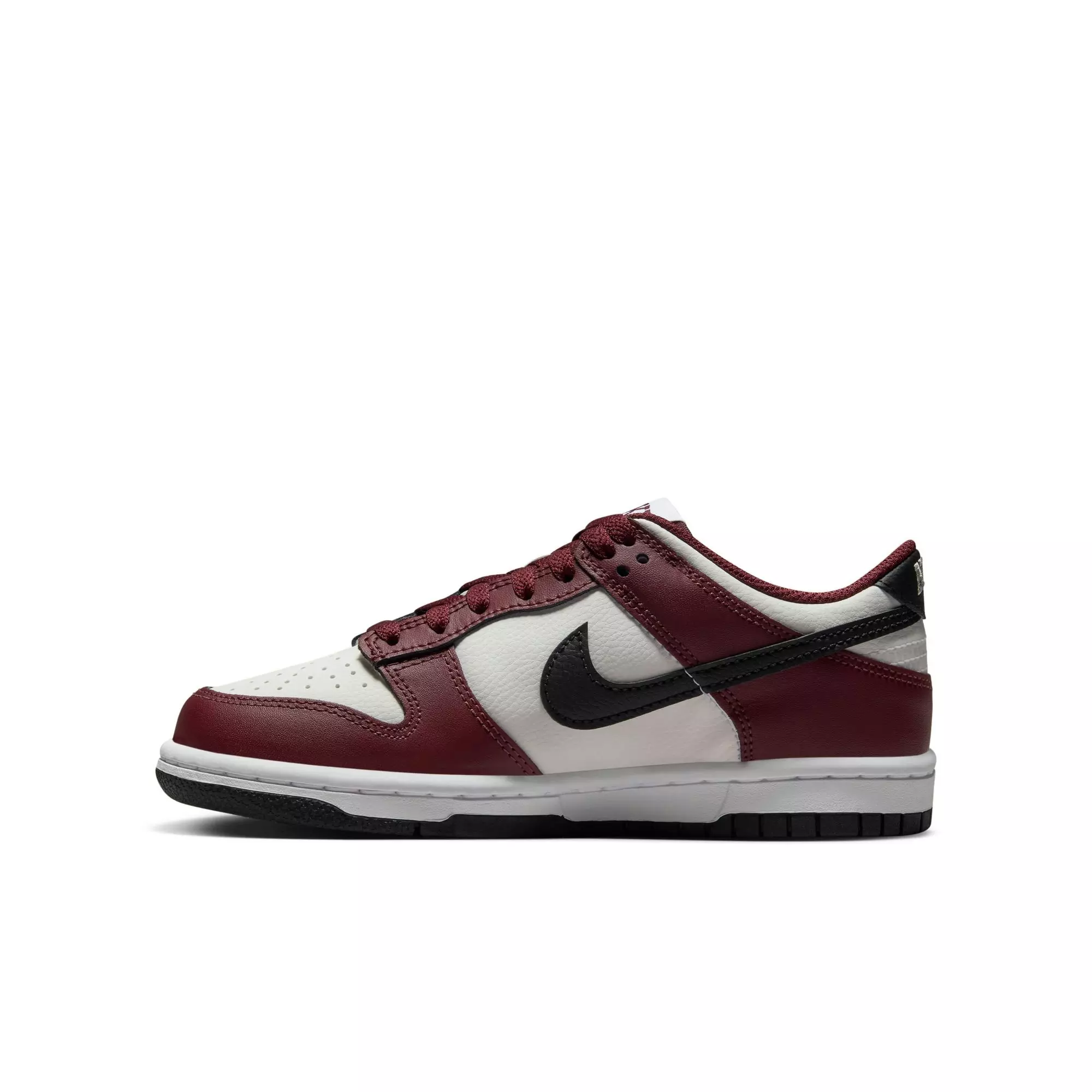 Nike Dunk Low "Dark Team Red/Black/Summit White" Grade School Boys' Shoe - RED/BLACK/WHITE