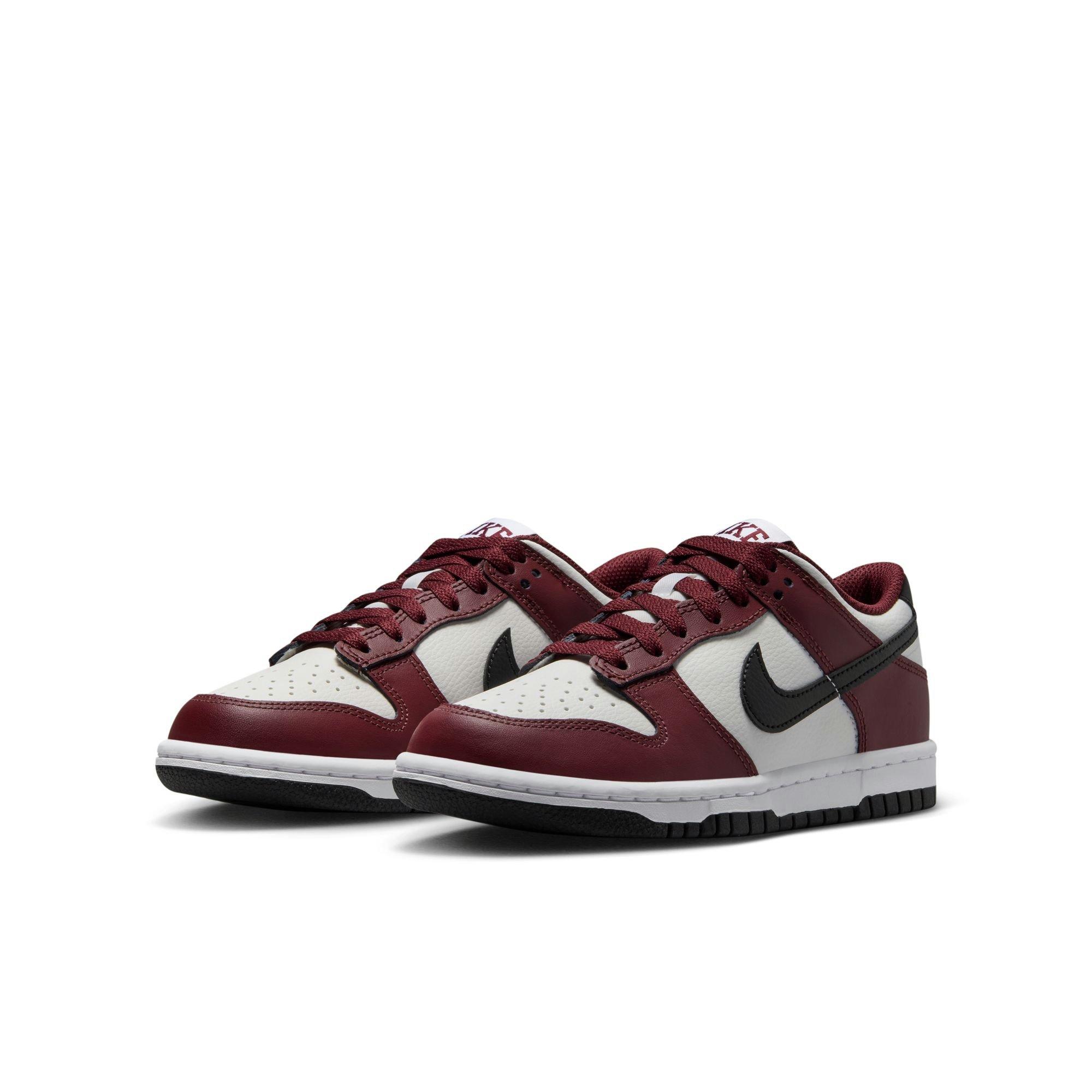 Nike Dunk Low "Dark Team Red/Black/Summit White" Grade School Boys' Shoe - RED/BLACK/WHITE Thumbnail View 5
