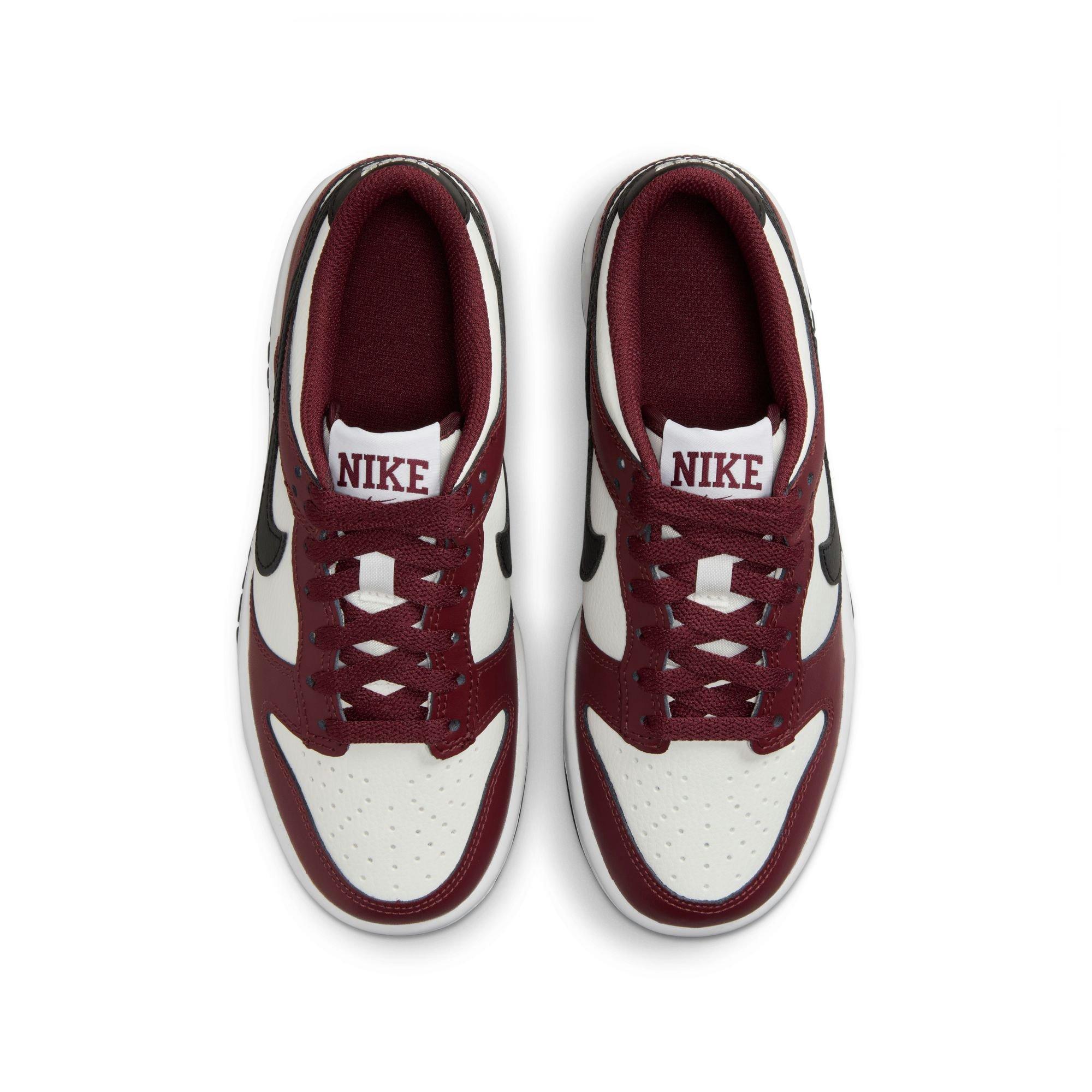 Nike Dunk Low "Dark Team Red/Black/Summit White" Grade School Boys' Shoe - RED/BLACK/WHITE Thumbnail View 7