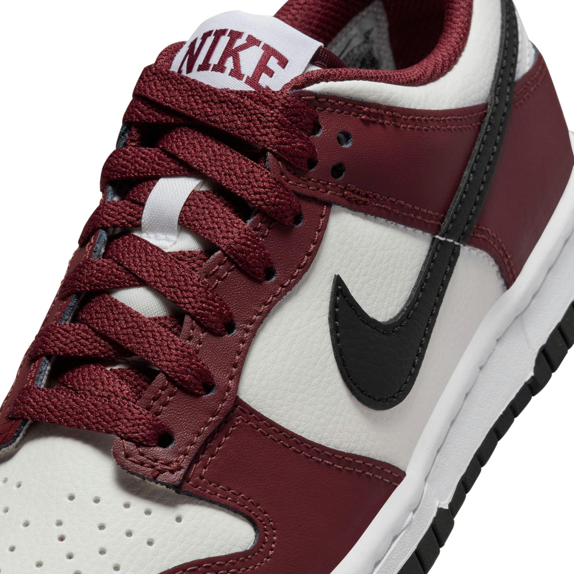 Nike Dunk Low "Dark Team Red/Black/Summit White" Grade School Boys' Shoe - RED/BLACK/WHITE Thumbnail View 9