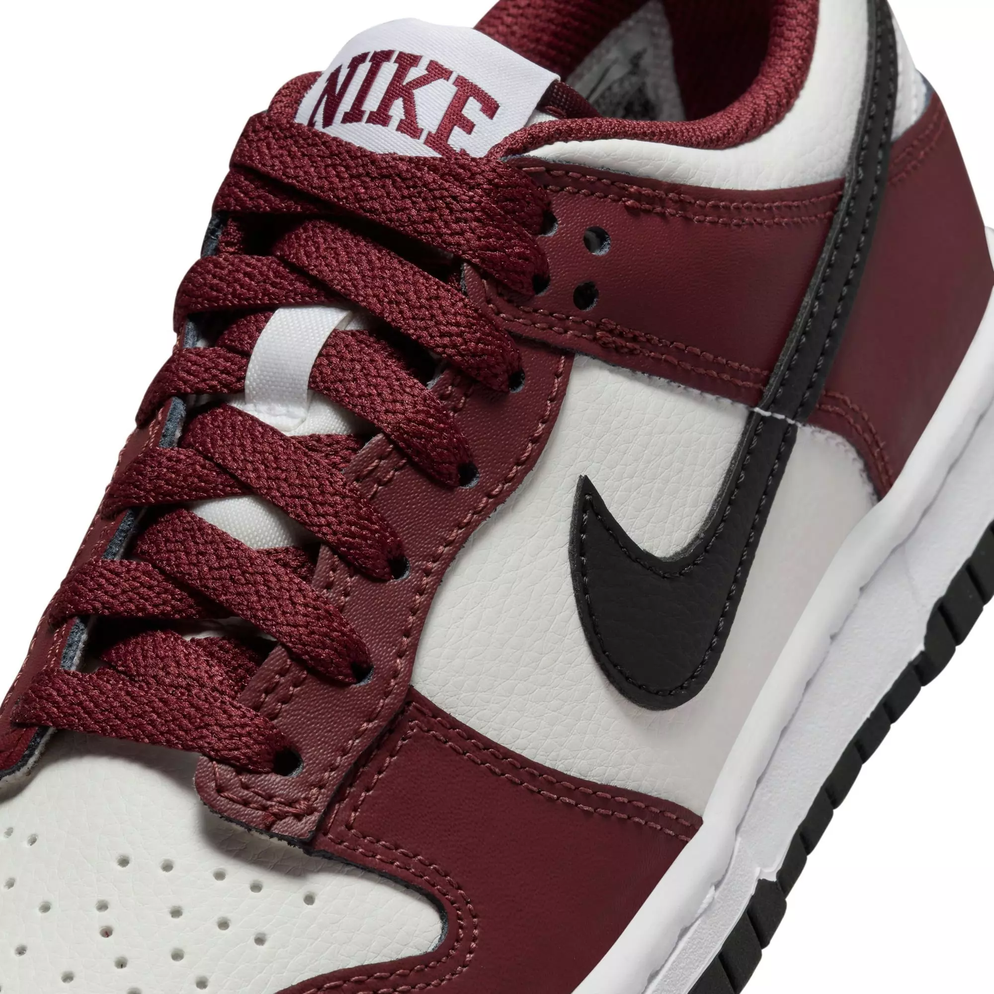 Nike Dunk Low "Dark Team Red/Black/Summit White" Grade School Boys' Shoe - RED/BLACK/WHITE