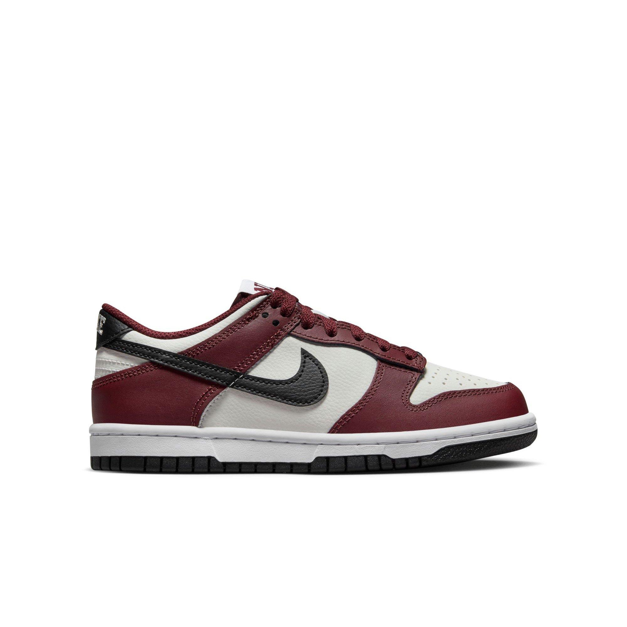 Nike Dunk Low "Dark Team Red/Black/Summit White" Grade School Boys' Shoe - RED/BLACK/WHITE Thumbnail View 1