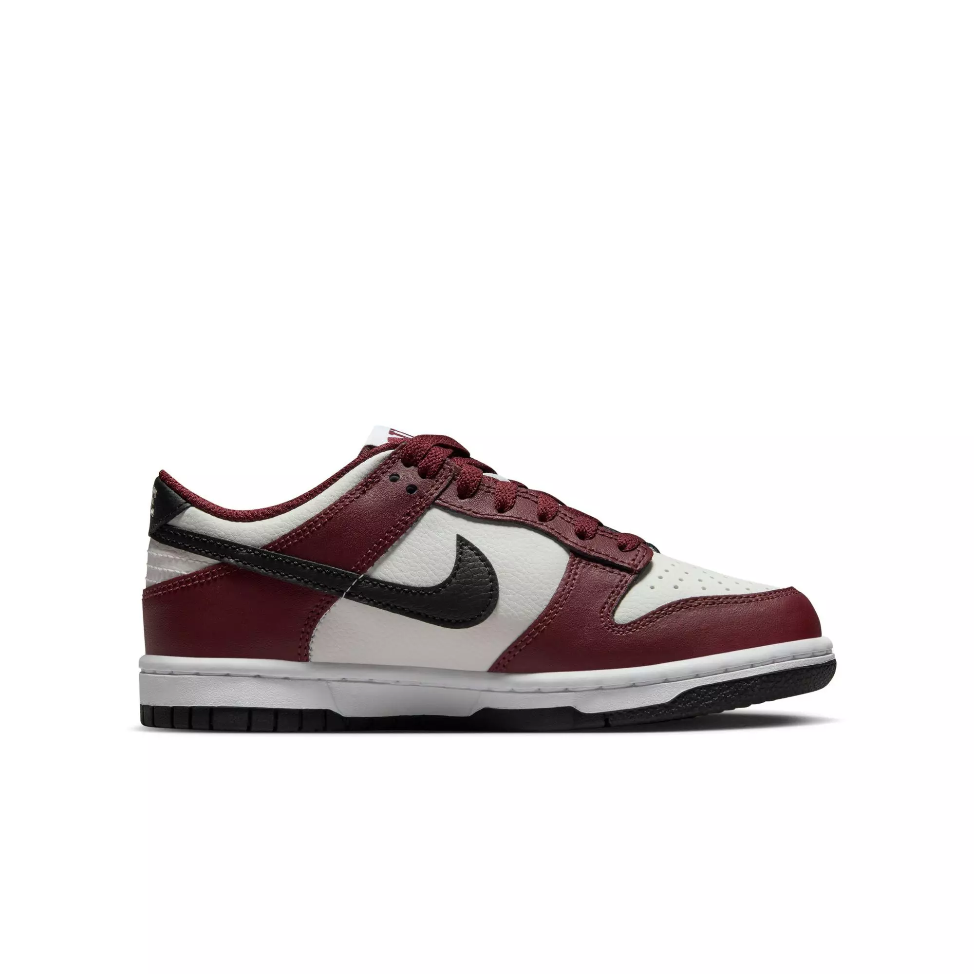 Nike Dunk Low "Dark Team Red/Black/Summit White" Grade School Boys' Shoe - RED/BLACK/WHITE