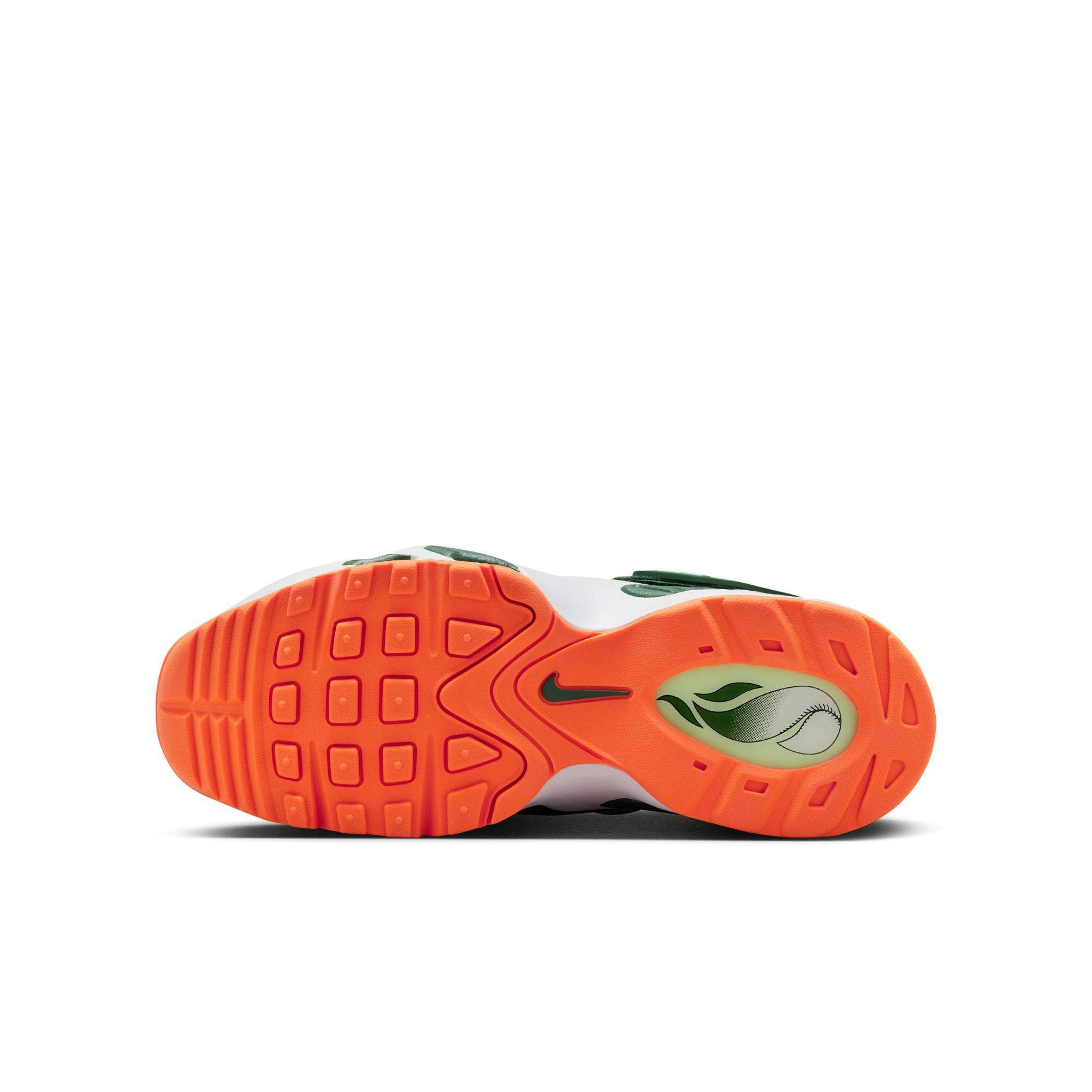 Nike Air Griffey Max 1 "Fir/Bright Mandarin/White/Vapor Green" Grade School Boys' Shoe - WHITE/GREEN/ORANGE Thumbnail View 10