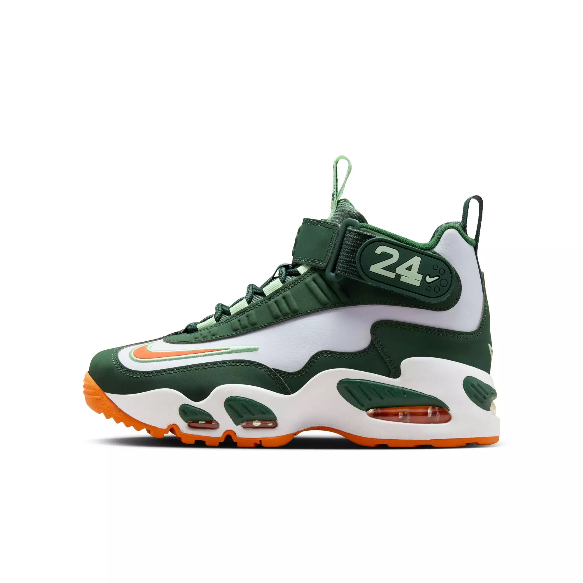 Nike Air Griffey Max 1 "Fir/Bright Mandarin/White/Vapor Green" Grade School Boys' Shoe - WHITE/GREEN/ORANGE