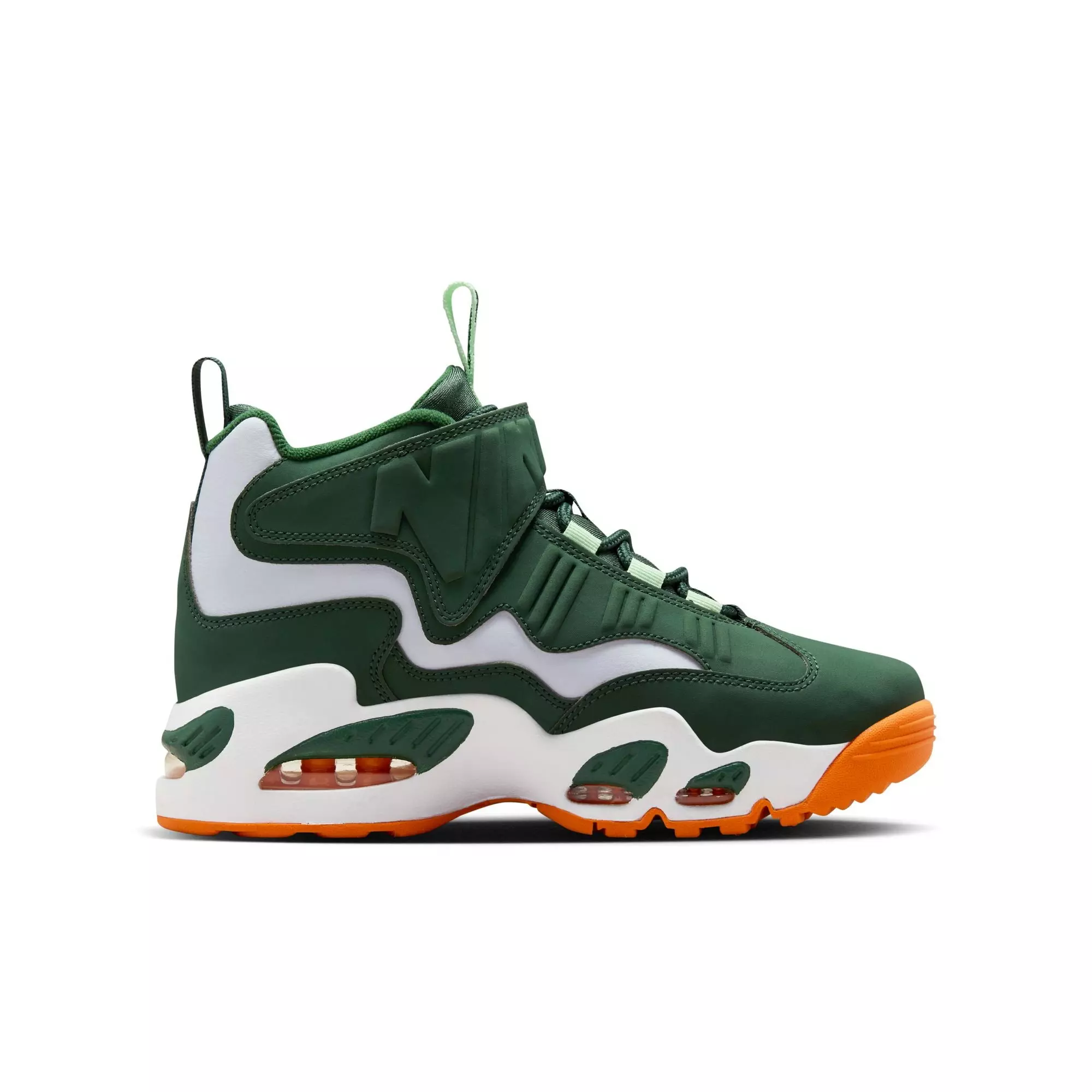 Nike Air Griffey Max 1 "Fir/Bright Mandarin/White/Vapor Green" Grade School Boys' Shoe - WHITE/GREEN/ORANGE