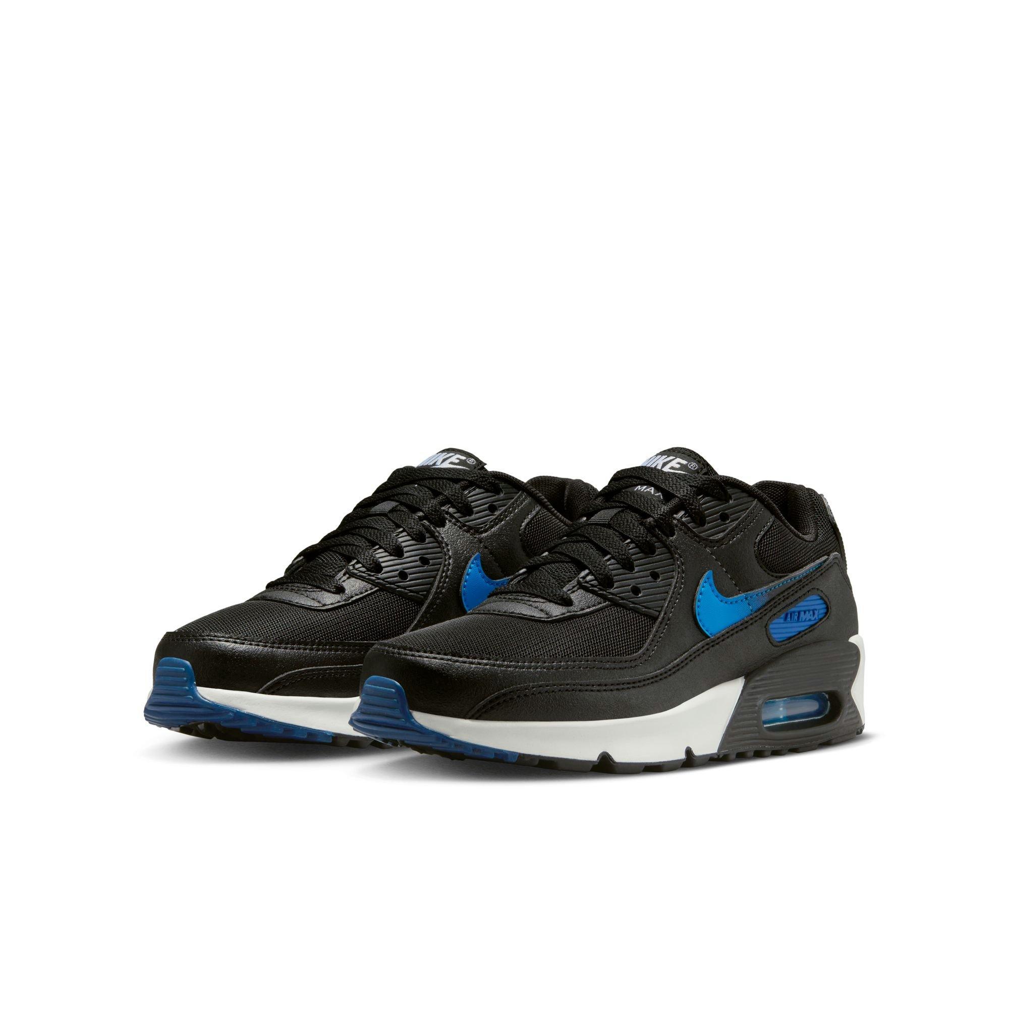 Nike Air Max 90 "Black/Photo Blue/Court Blue/White" Grade School Boys' Shoe - BLACK/BLUE Thumbnail View 5