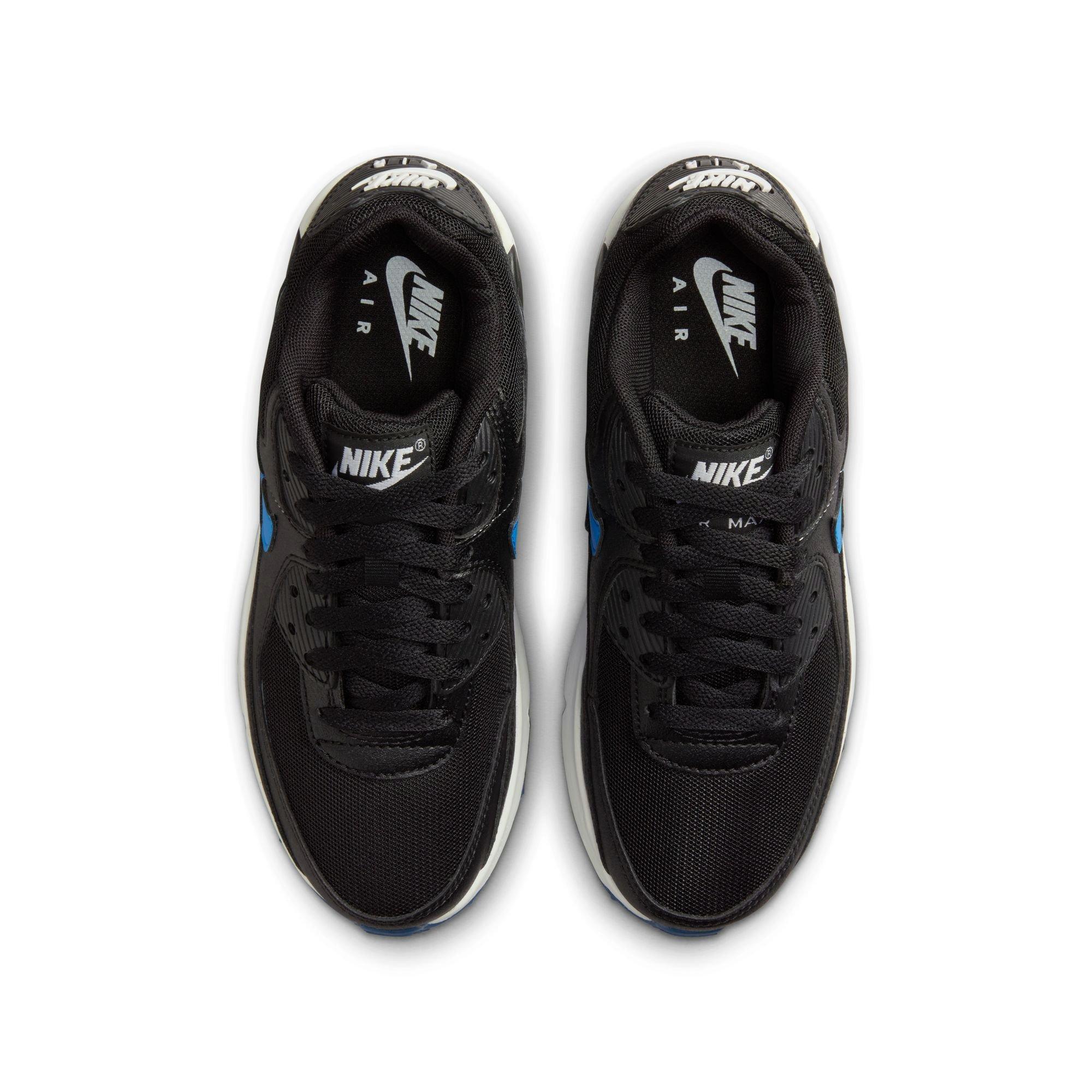 Nike Air Max 90 "Black/Photo Blue/Court Blue/White" Grade School Boys' Shoe - BLACK/BLUE Thumbnail View 7