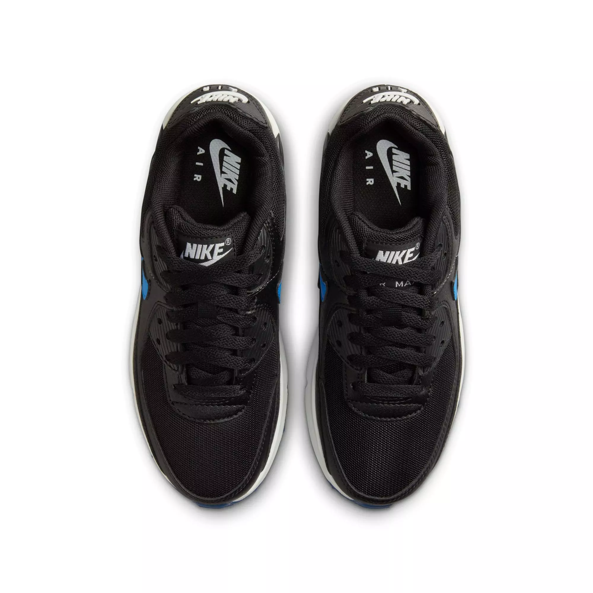 Nike Air Max 90 "Black/Photo Blue/Court Blue/White" Grade School Boys' Shoe - BLACK/BLUE