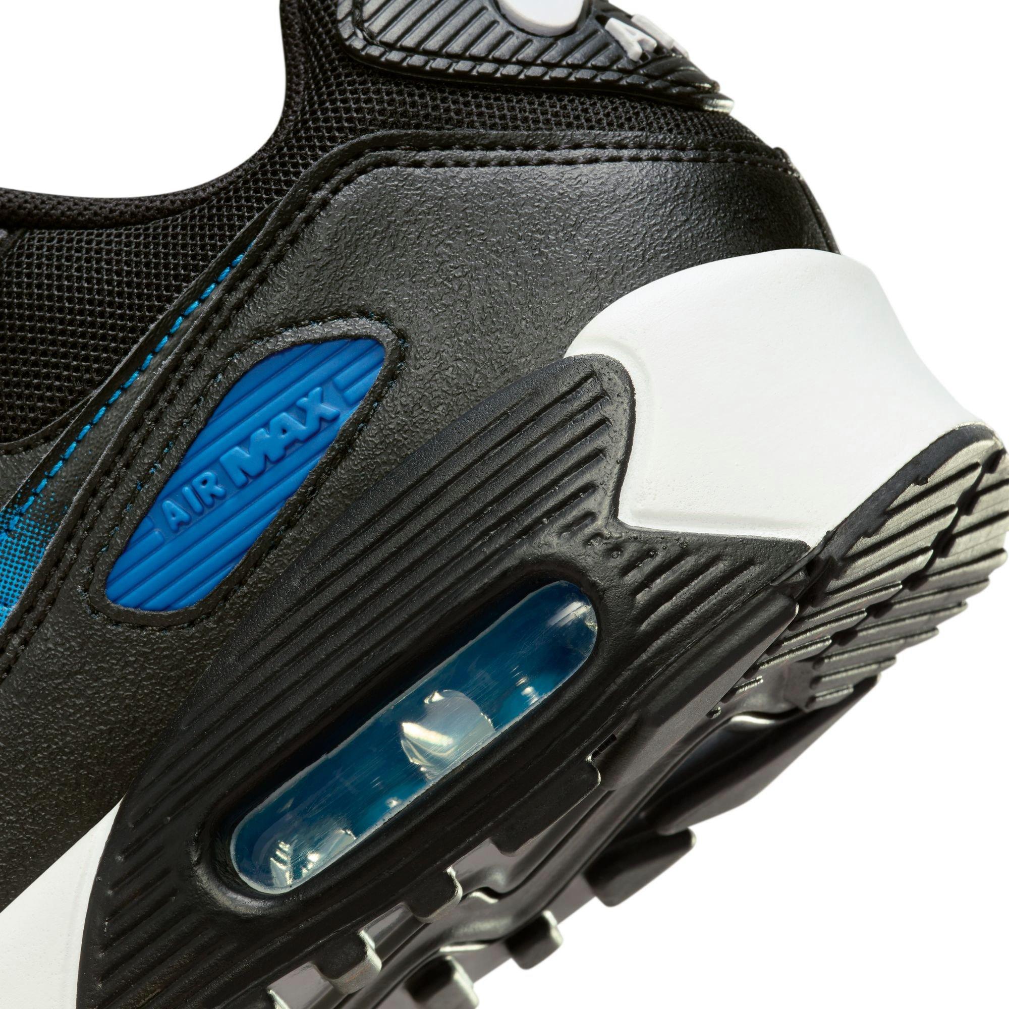 Nike Air Max 90 "Black/Photo Blue/Court Blue/White" Grade School Boys' Shoe - BLACK/BLUE Thumbnail View 10