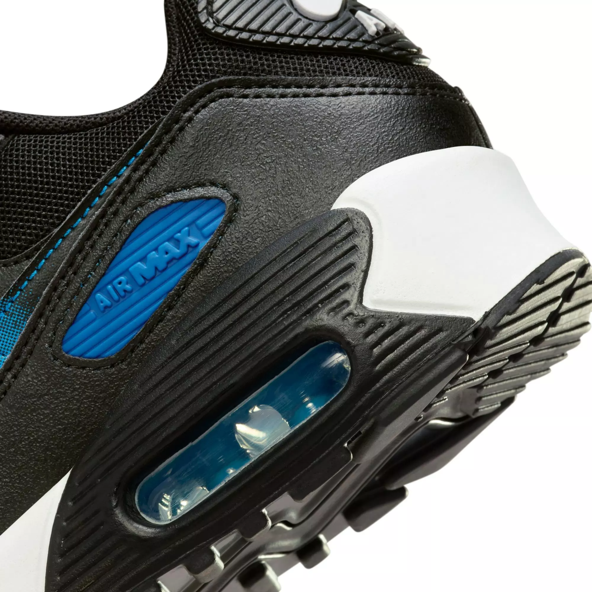 Nike Air Max 90 "Black/Photo Blue/Court Blue/White" Grade School Boys' Shoe - BLACK/BLUE