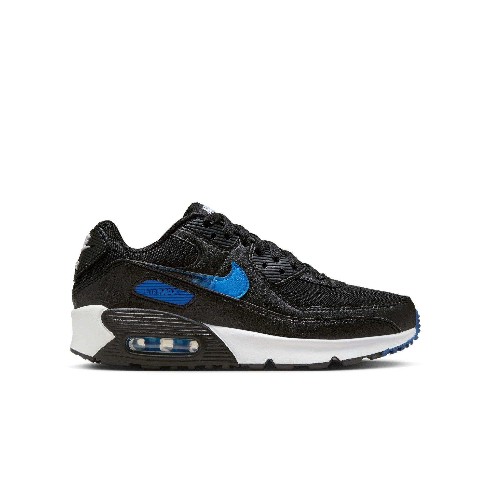 Nike Air Max 90 "Black/Photo Blue/Court Blue/White" Grade School Boys' Shoe - BLACK/BLUE Thumbnail View 1