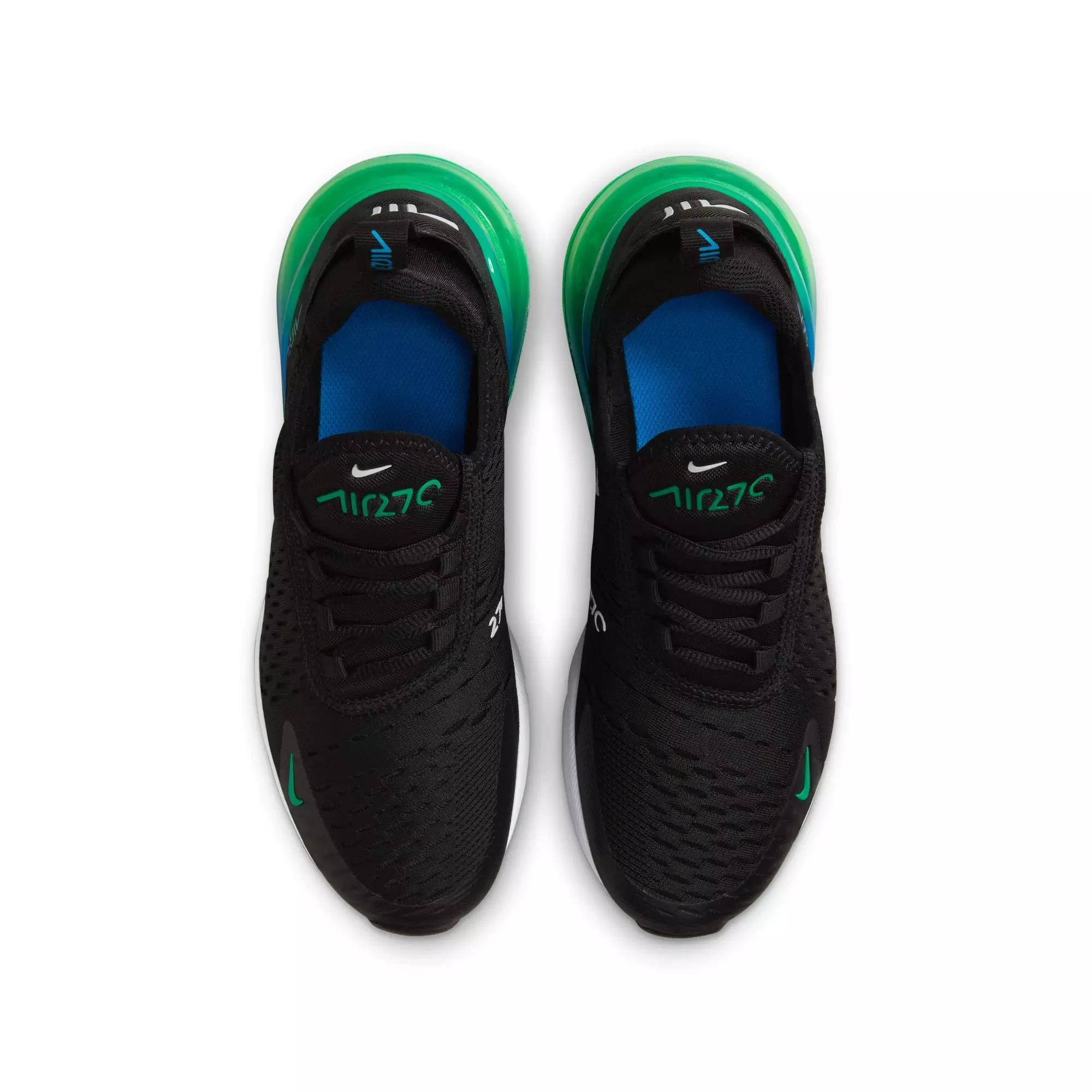 Nike Air Max 270 "Black/White/Malachite/Photo Blue" Grade School Boys' Shoe - BLACK/TEAL