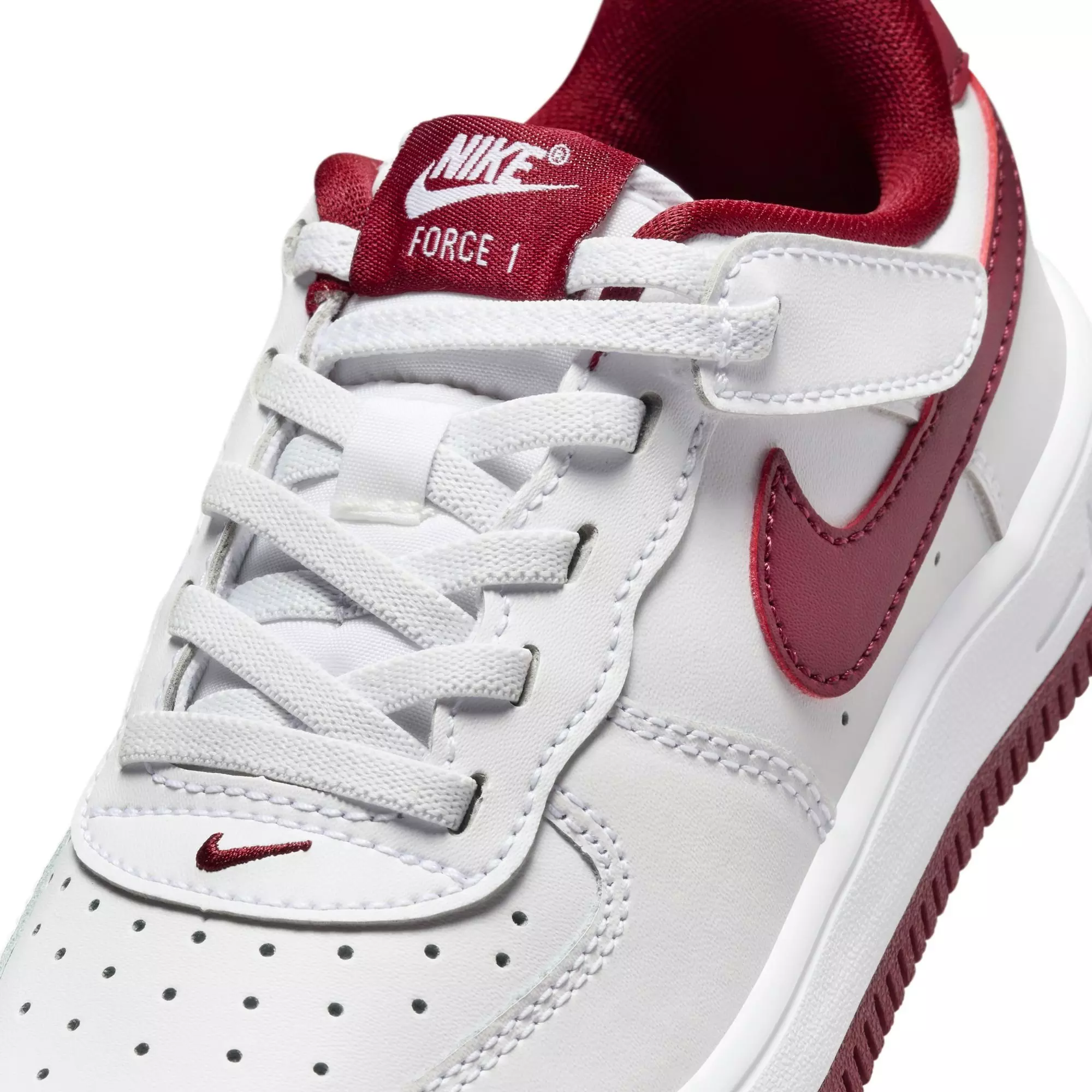Nike Air Force 1 Low EasyOn "White/Team Red" Preschool Boys' Shoe - WHITE/RED