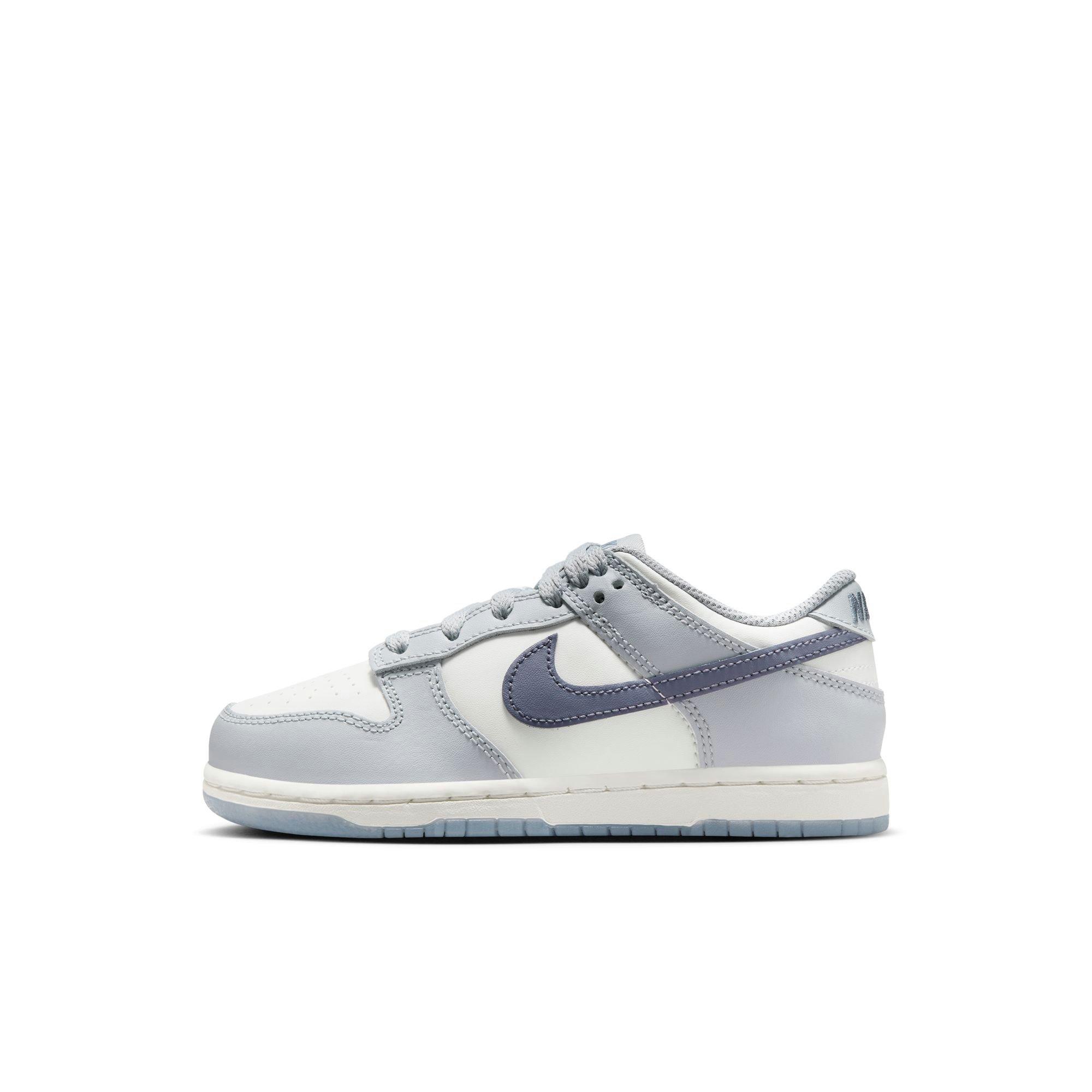 Nike Dunk Low "Summit White/Light Carbon/Wolf Grey" Preschool Boys' Shoe - WHITE/GREY Thumbnail View 3