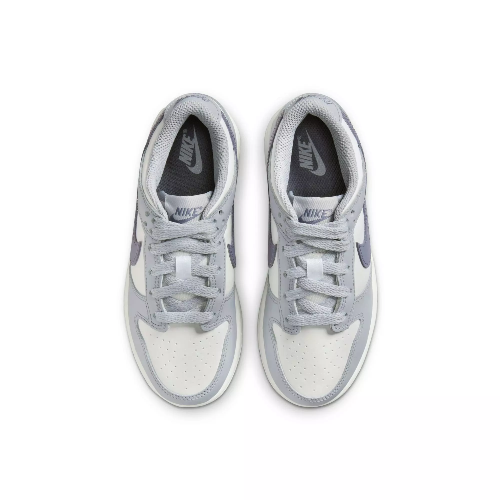 Nike Dunk Low "Summit White/Light Carbon/Wolf Grey" Preschool Boys' Shoe - WHITE/GREY