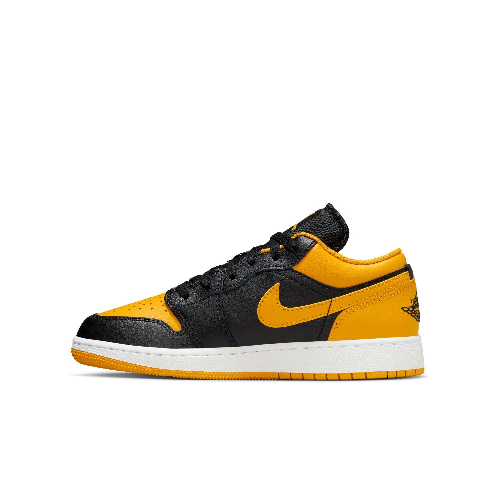 Yellow black and white store jordan 1 grade school