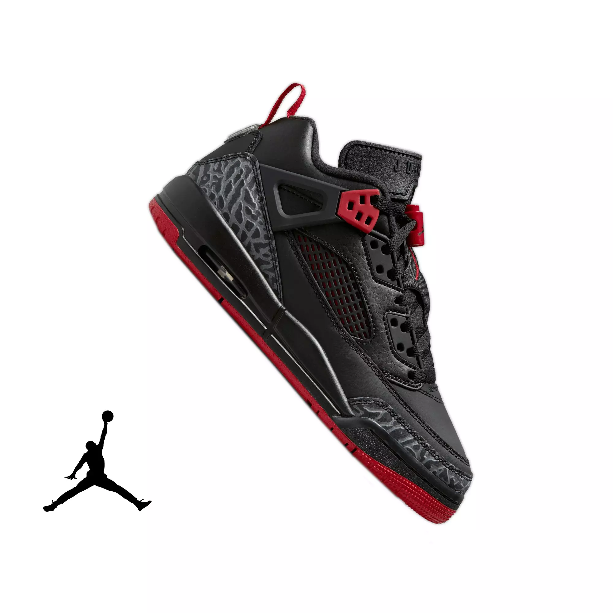 jordan spizike black gym red